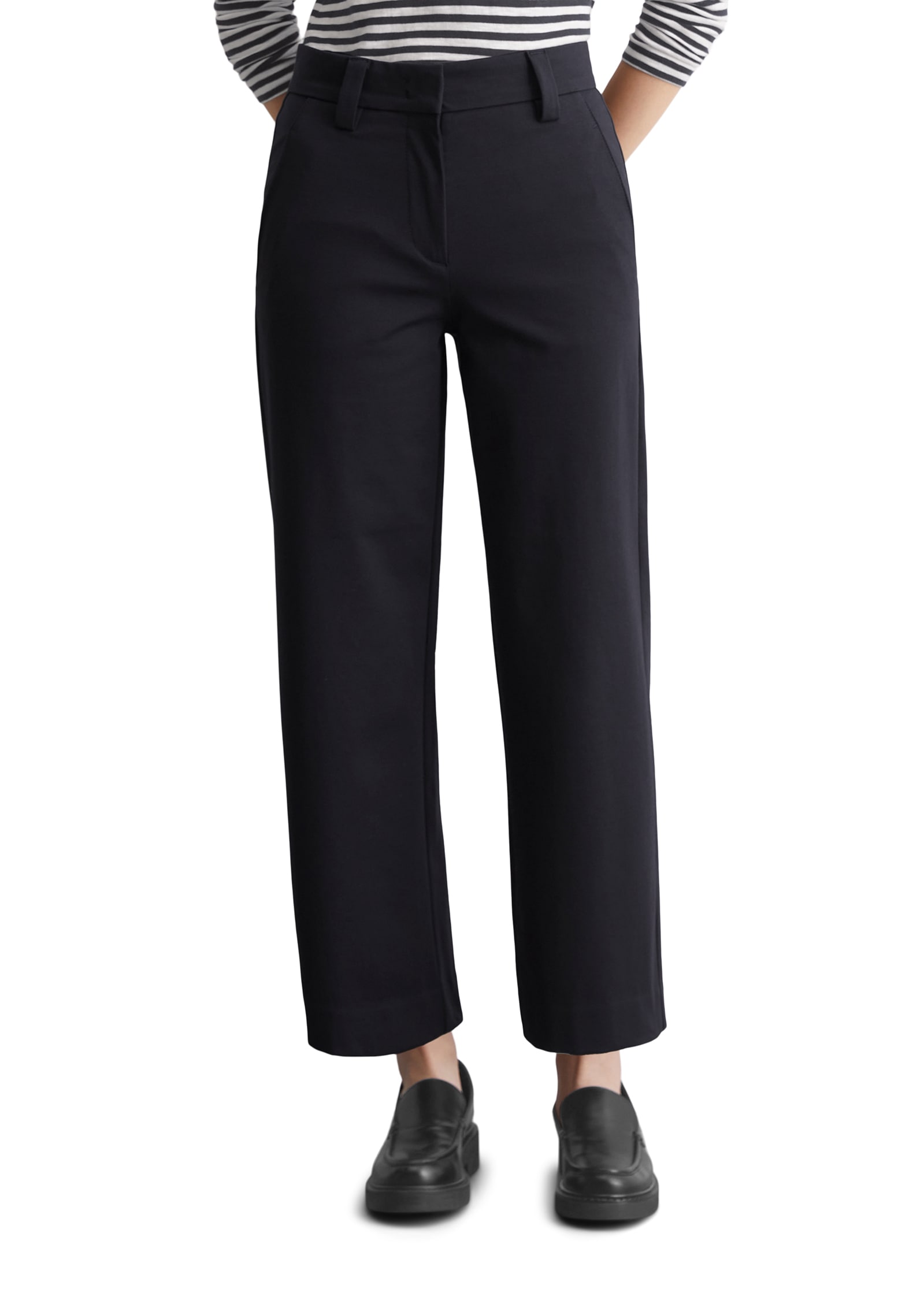 Marc O'Polo Jerseyhose, Leicht verkürzte Form, Wide Leg