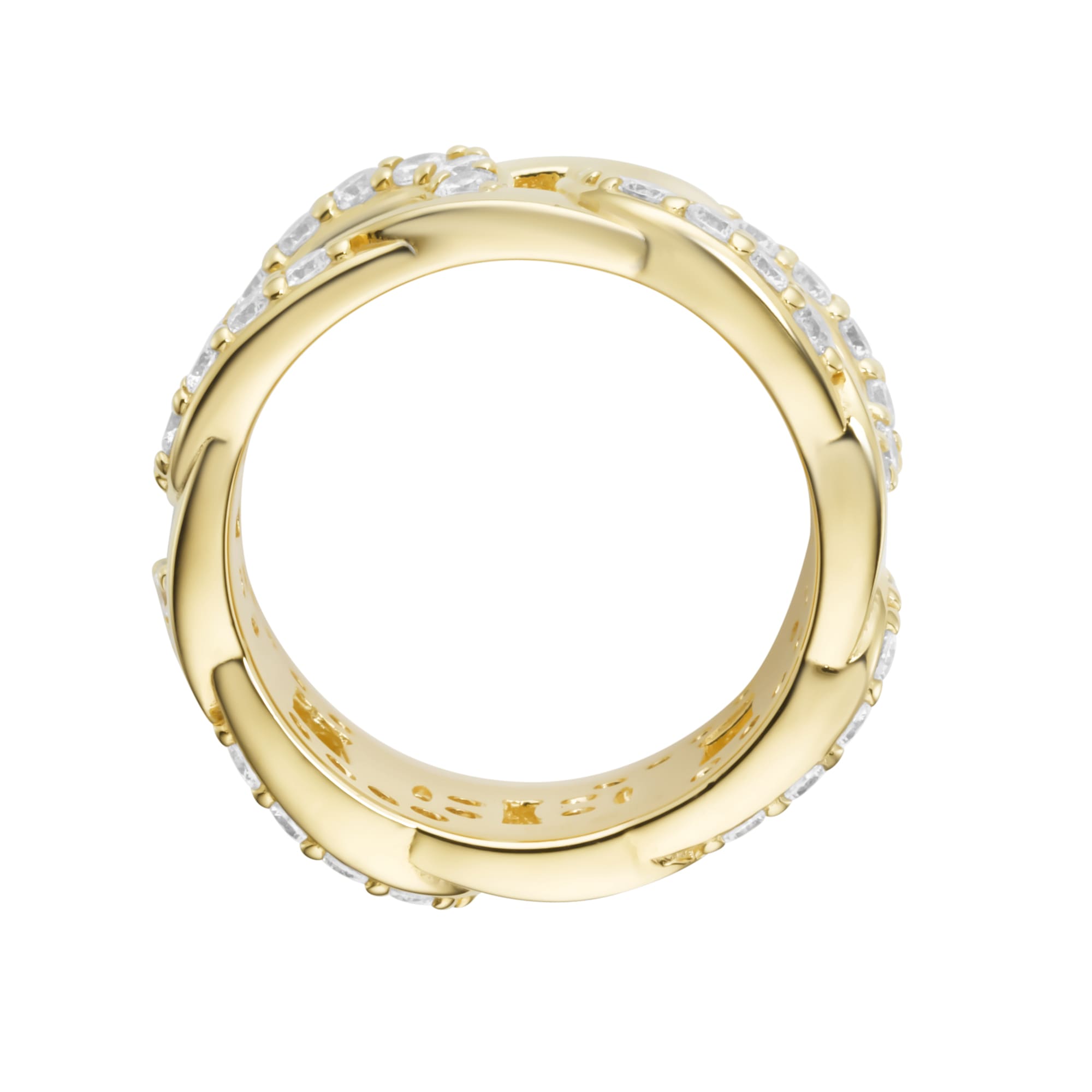 GIORGIO MARTELLO MILANO Silberring »Ring mit weißen Zirkonia, vergoldet, Silber 925«