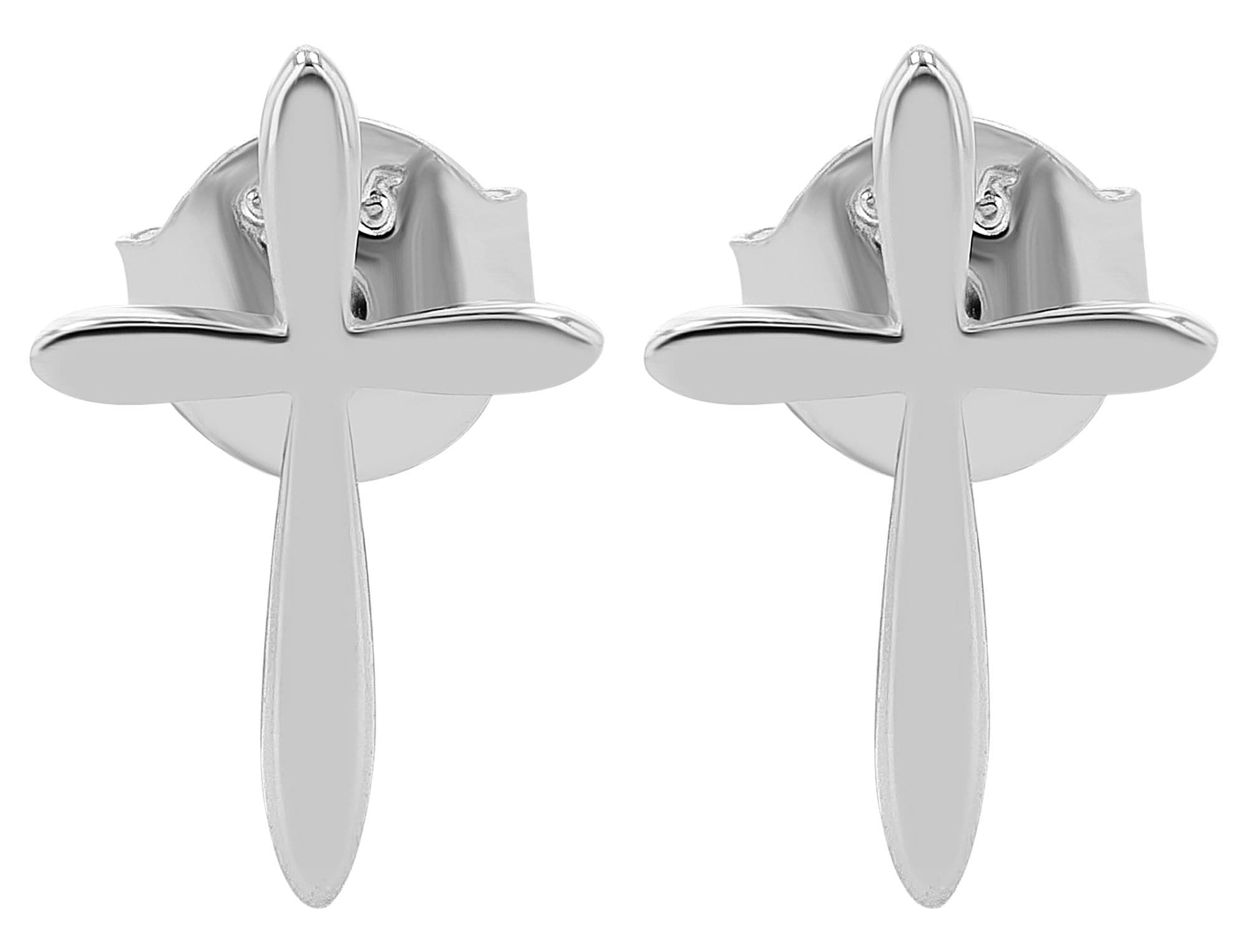Adelia´s Paar Ohrstecker »Damen Ohrringe ¿ Ohrstecker Kreuz aus 925 Silber«