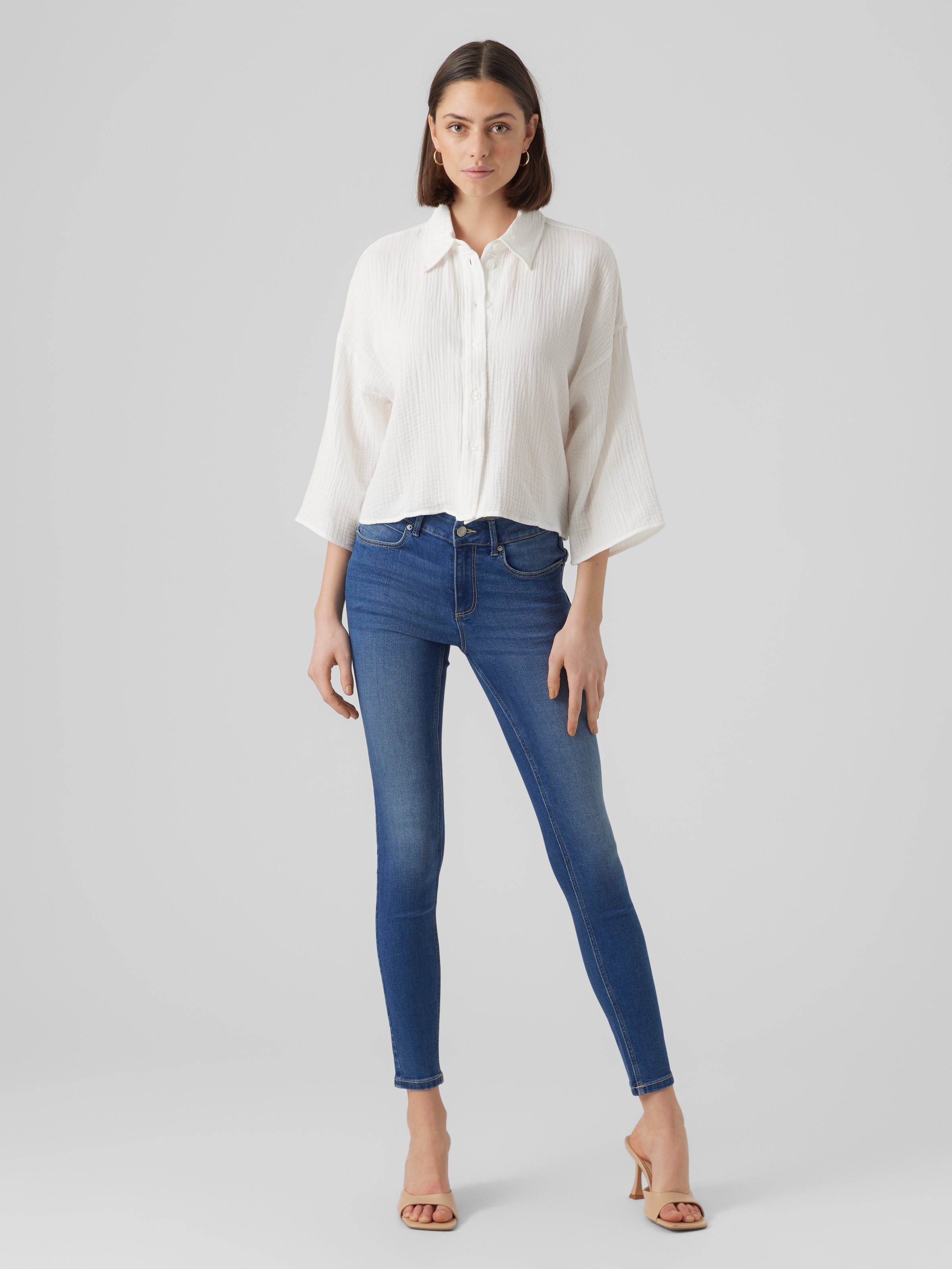 Vero Moda Hemdbluse »VMNATALI CROP SHIRT WVN NOOS«