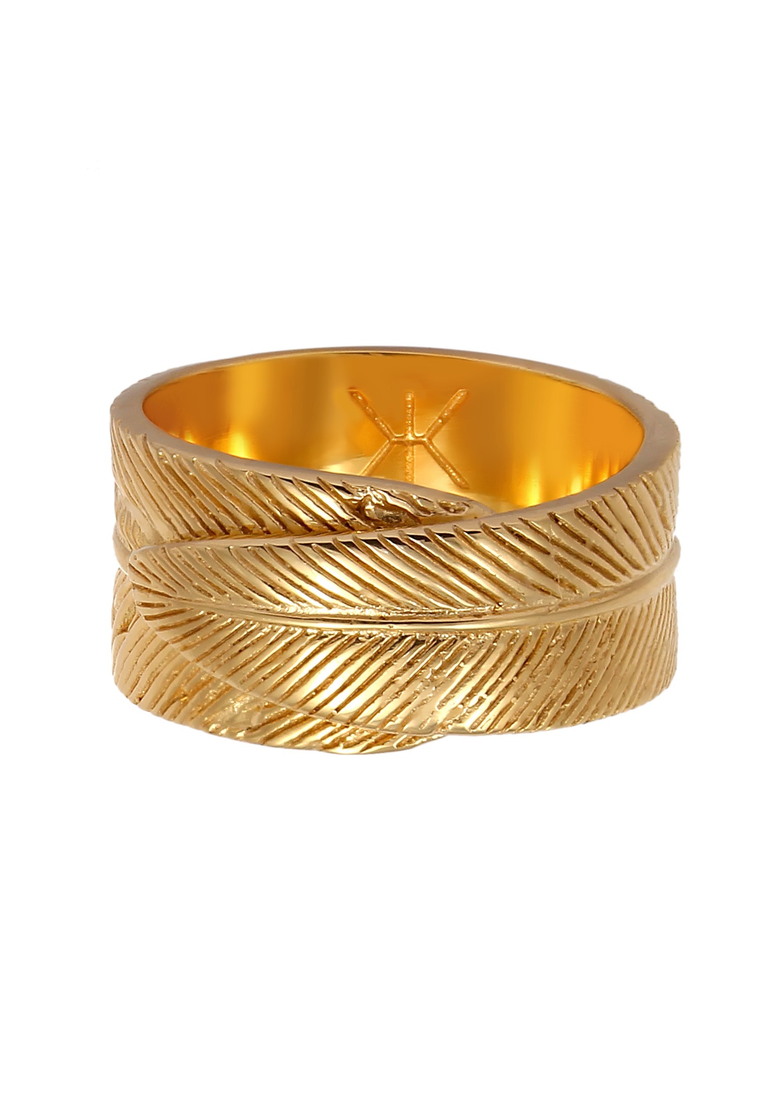 Kuzzoi Silberring »Ring Herren Feder Vintage Trend Massiv 925 Silber«