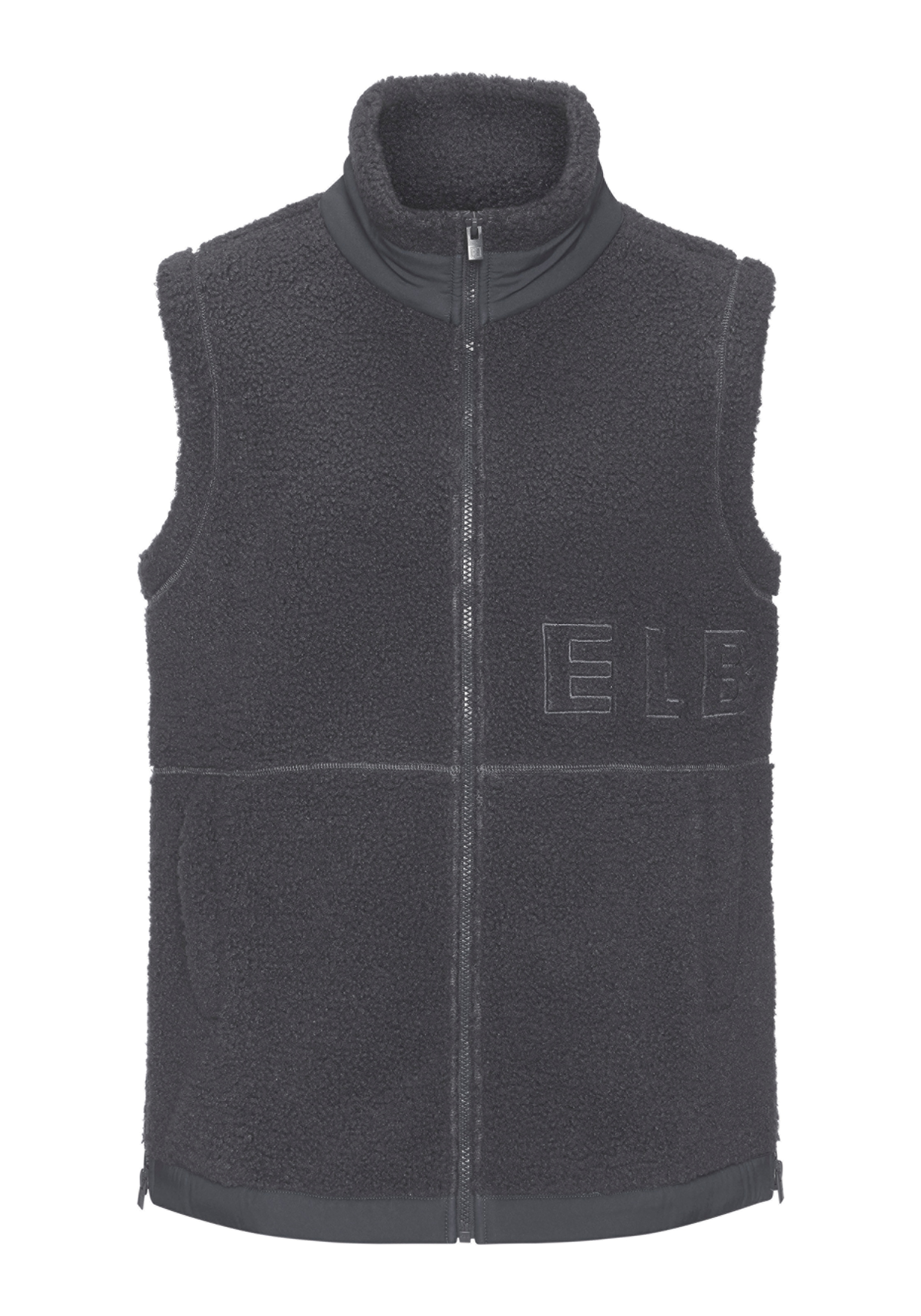Elbsand Fleeceweste mit großer Schriftzug-Stickerei