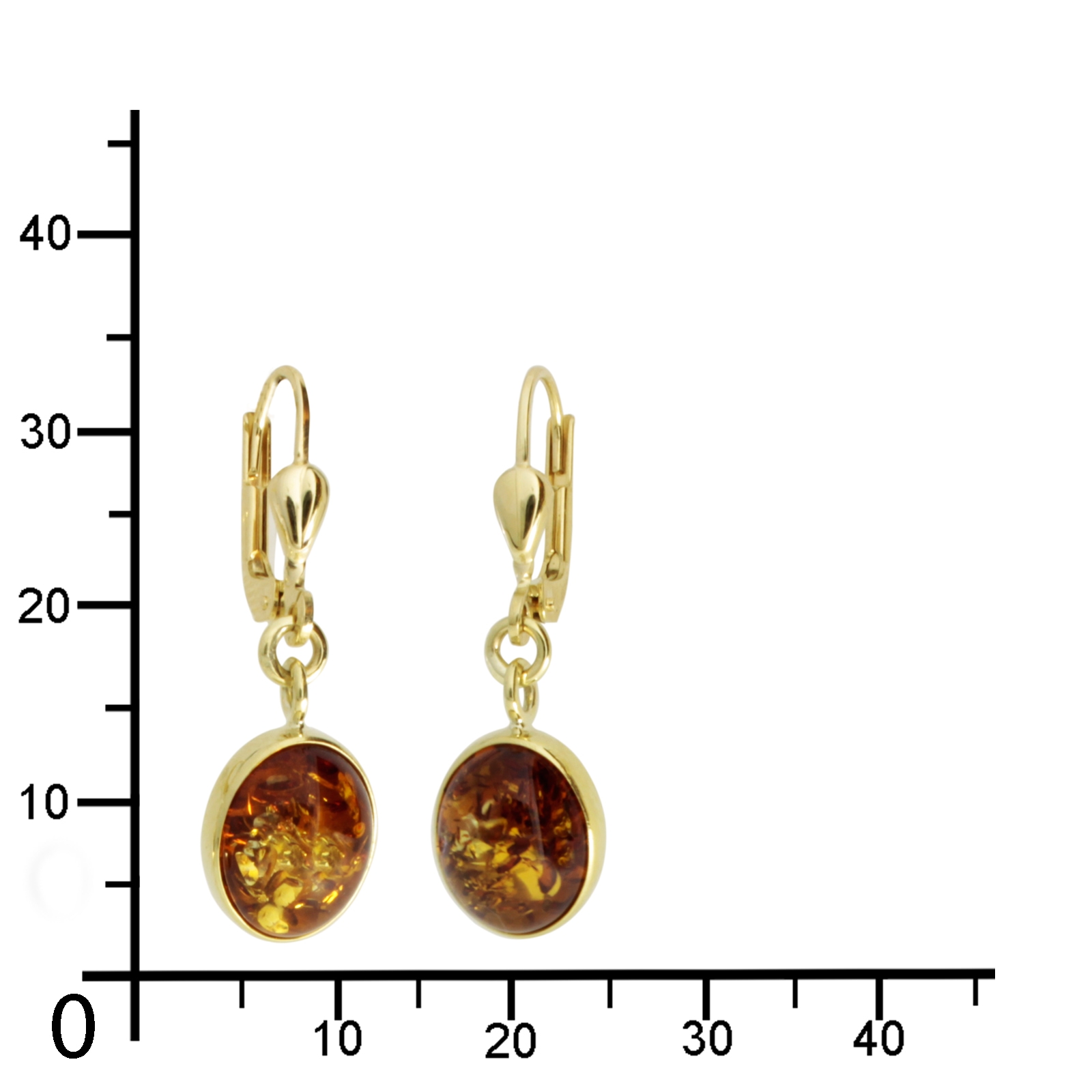 OSTSEE-SCHMUCK Paar Ohrhänger »- Classic 10x8 mm - Gold 333/000 - Bernstein«