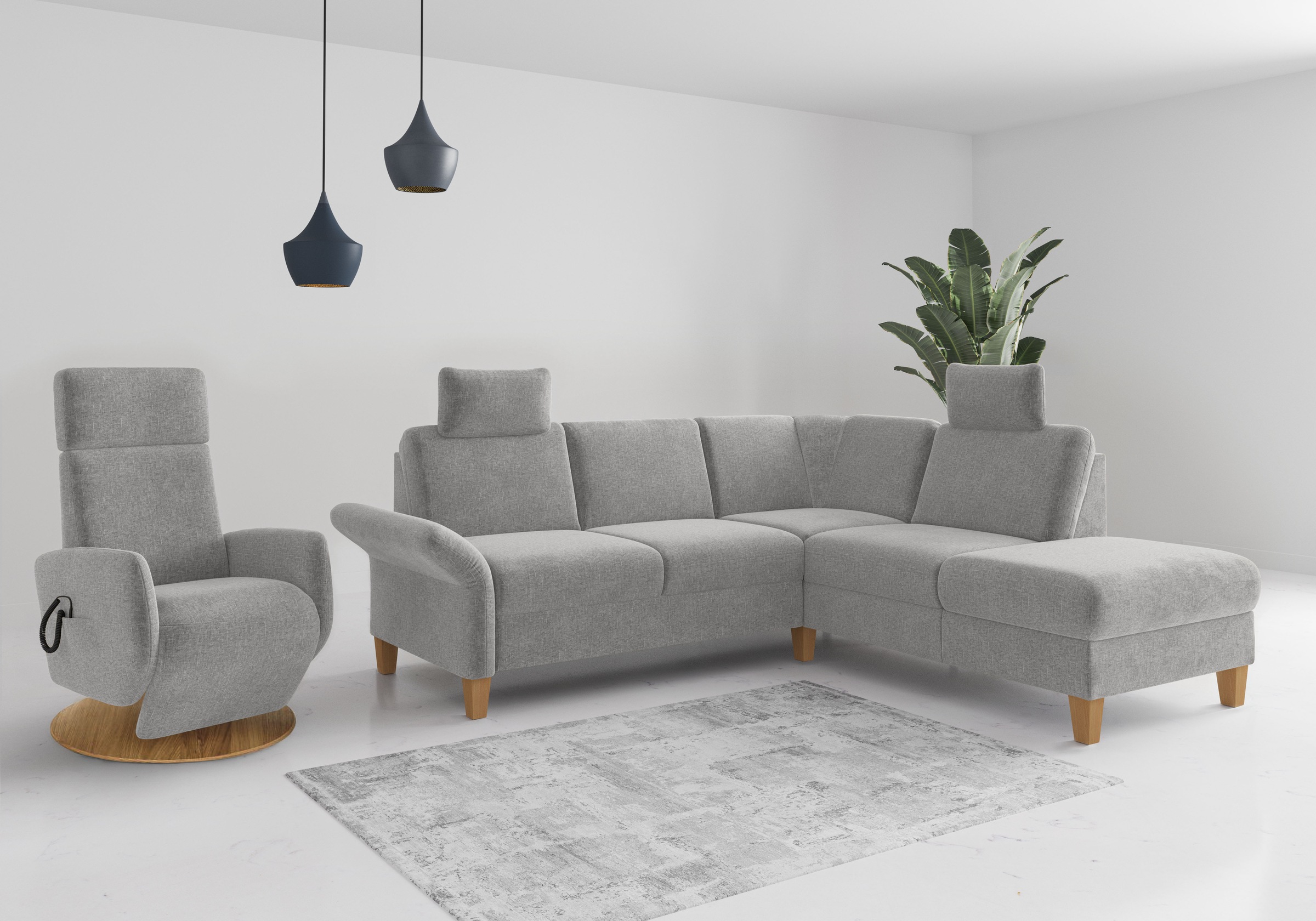 Home affaire Ecksofa »Rochelle, L-Form«, wahlweise mit Armteilverstellung, Bettfunktion und Bettkasten