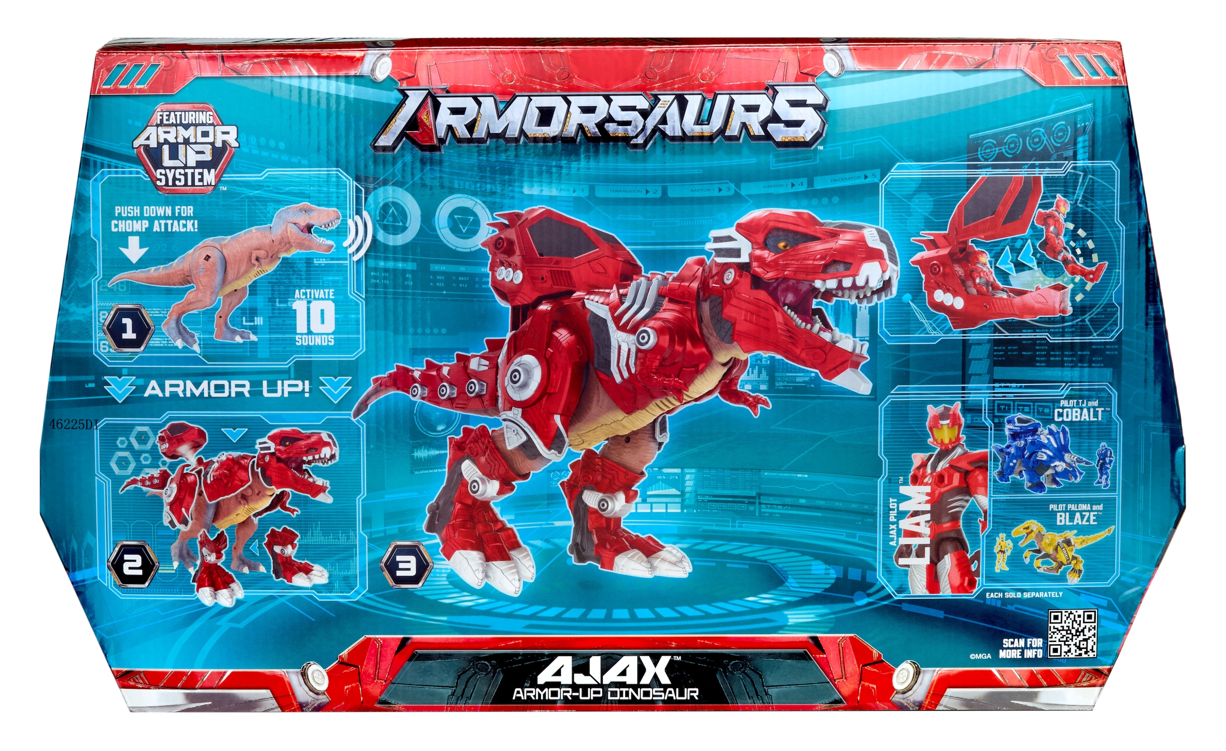 MGA ENTERTAINMENT Actionfigur »Armosaurs Armor-Up Dinosaur- T-Rex - Ajax« mit Soundeffekt