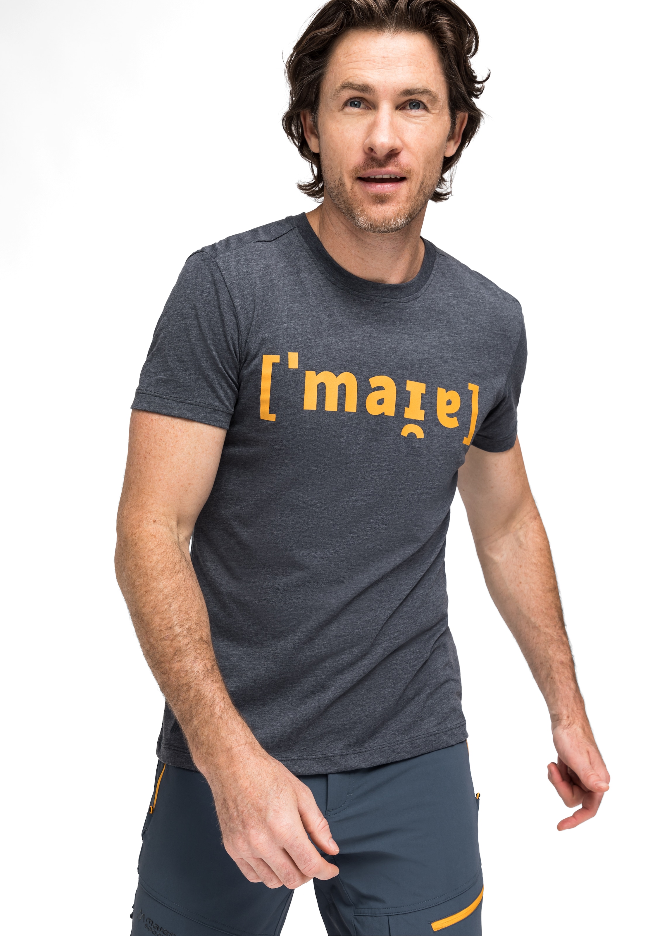 Maier Sports T-Shirt »Phonetic Tee M«, Herren Kurzarmshirt mit Print für Wandern und Freizeit