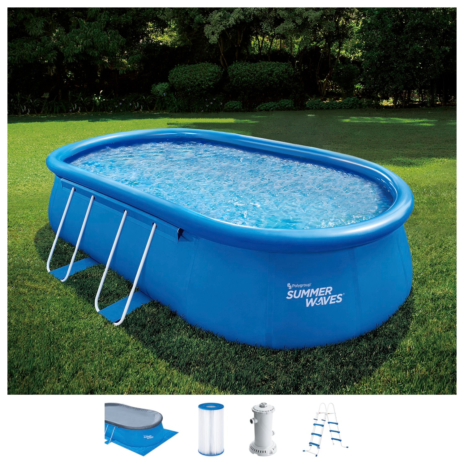 Quick-Up Pool, (Set, 6 tlg.), BxLxH: 305x549x107 cm