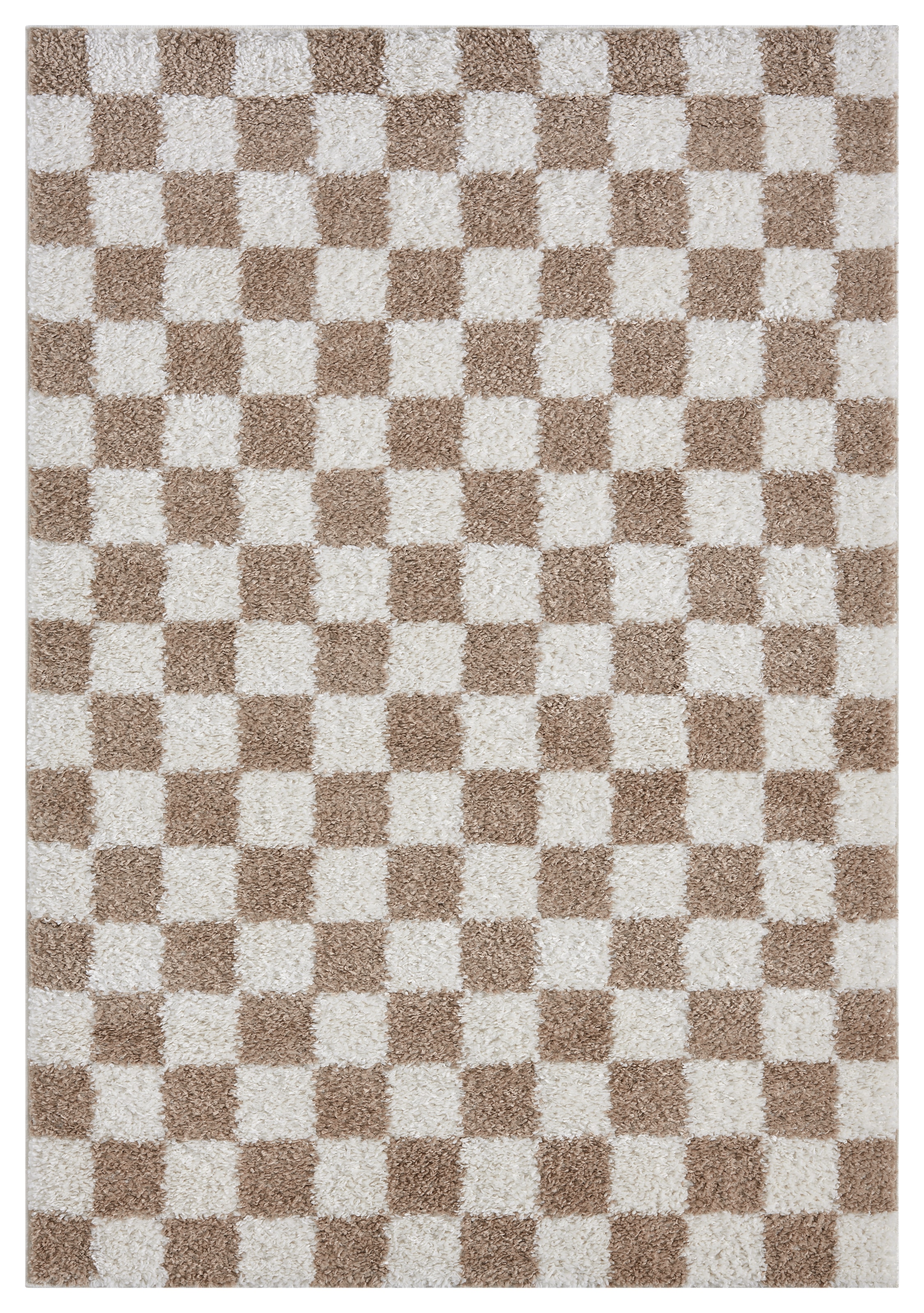 OTTO home Hochflor-Teppich »Kiiki«, rechteckig, 30 mm Höhe, Kariert, auffälliges Schachbrettmuster, Wohnzimmer, Schlafzimmer