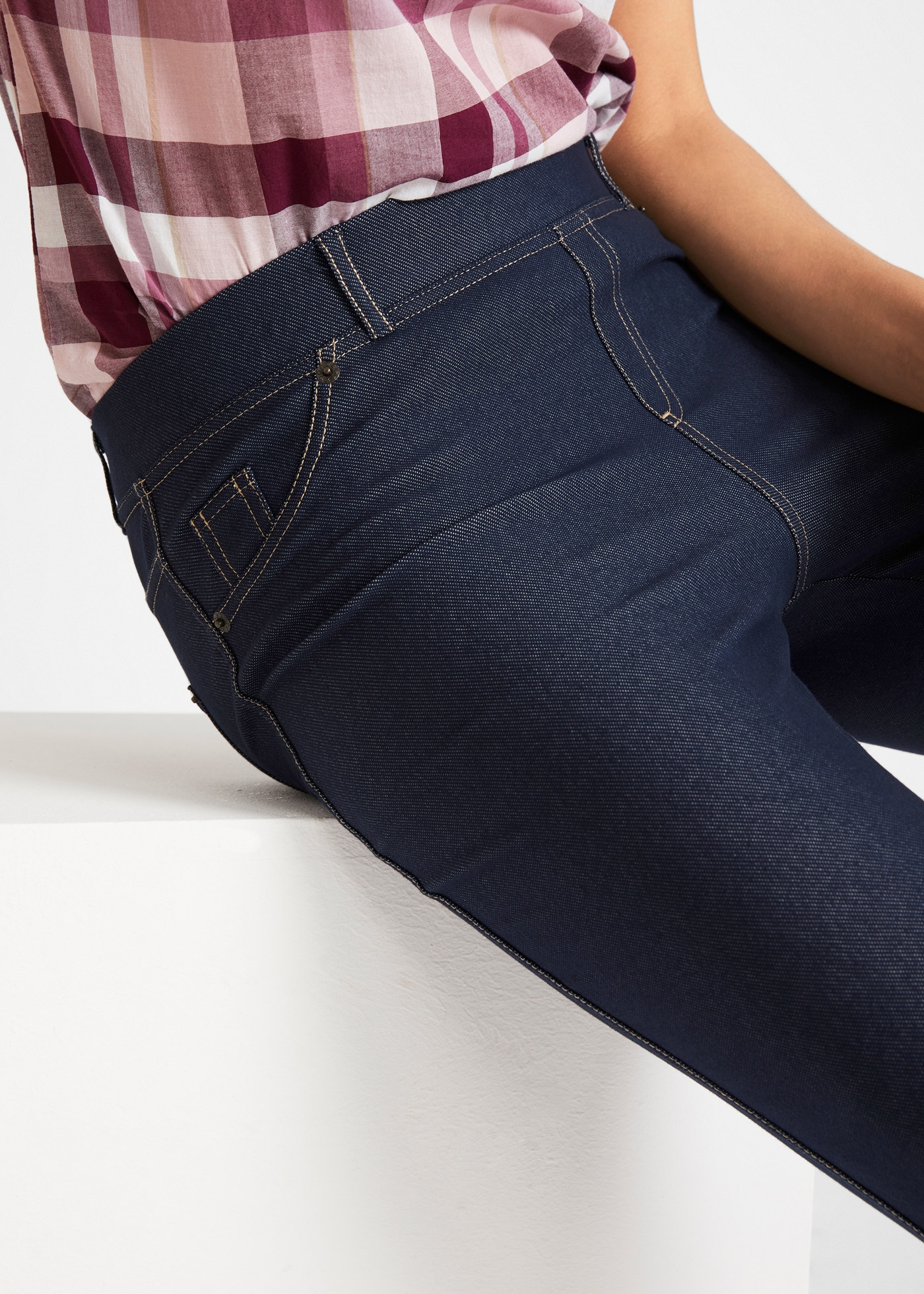 bonprix Caprileggings  in Jeansoptik, aus Baumwollmischung, Skinny Fit