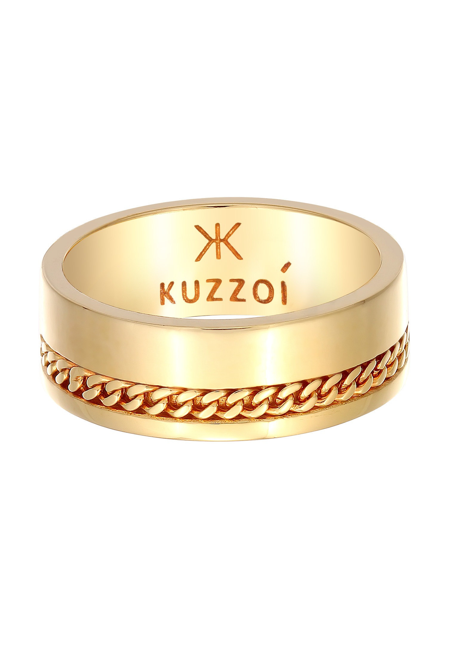 Kuzzoi Silberring »Ring Herren Bandring Chunky Chain 925 Silber«