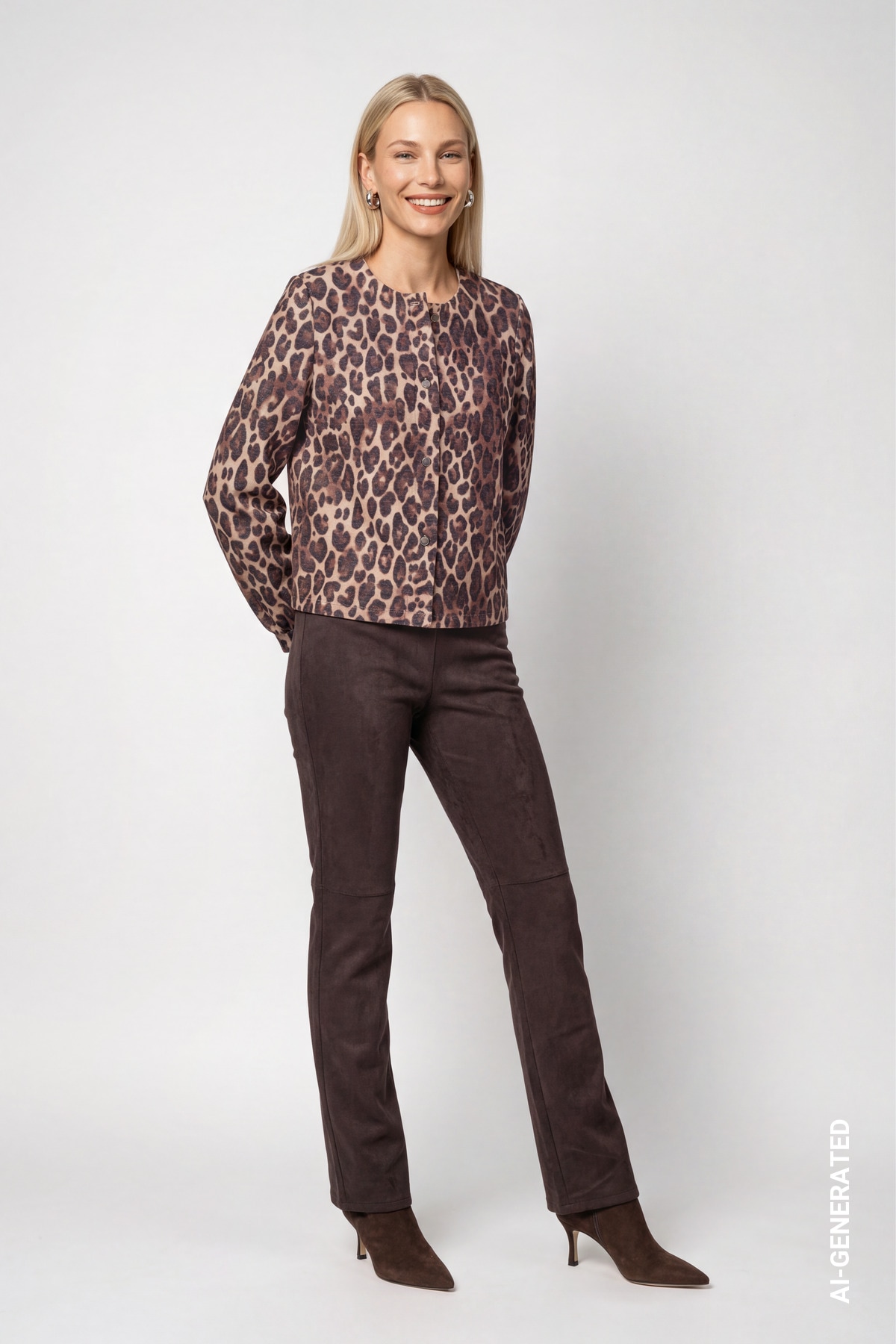 Monari Blusenjacke »Jacke Leo allover« ohne Kapuze Regular fit mit Leomuster