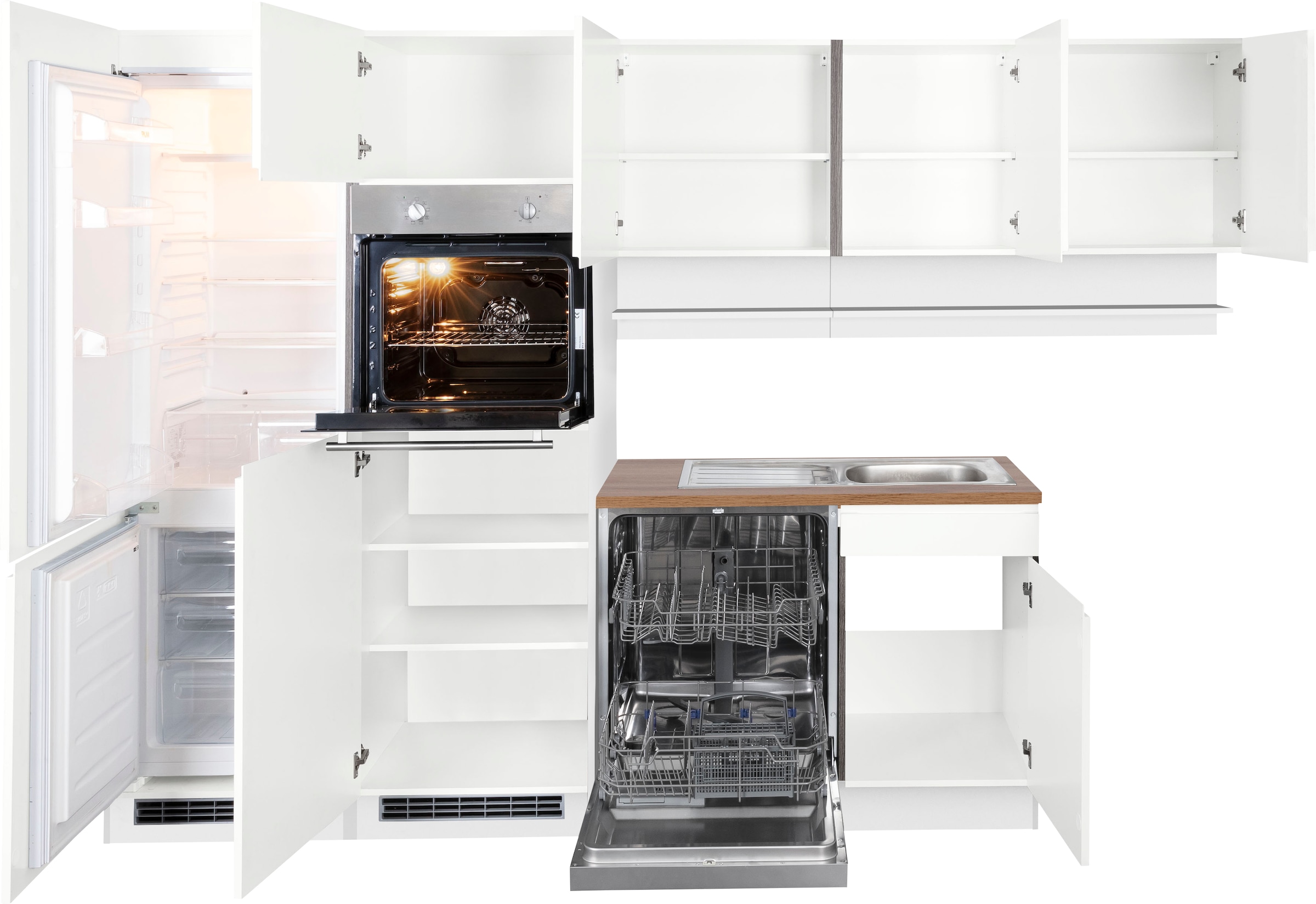 KOCHSTATION Winkelküche »KS-Virginia« Stellbreite 290/190 cm cm, wahlweise mit Induktion