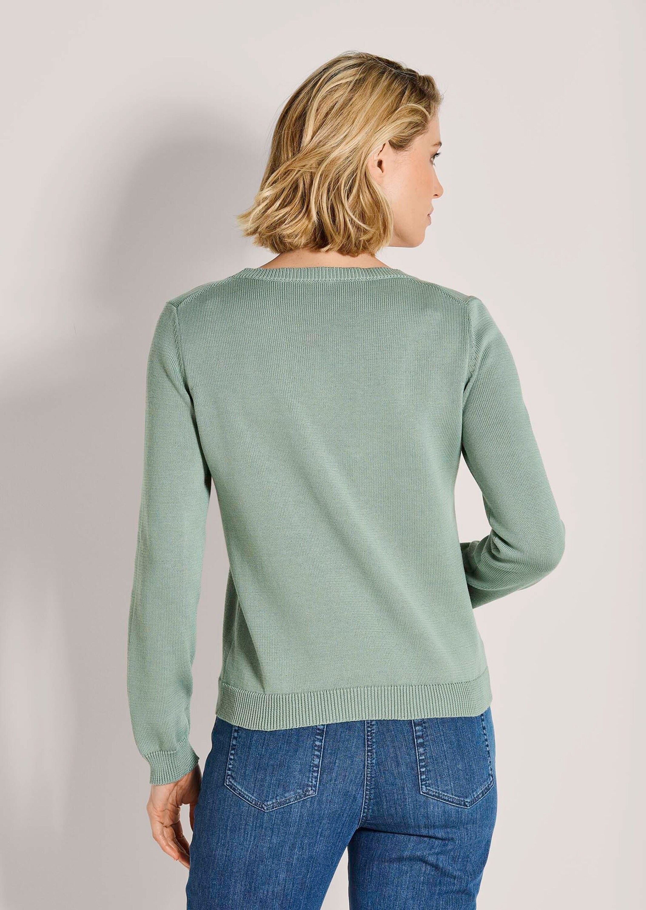 MADELEINE Longpullover »Strickpullover Schlichter Baumwollpullover mit Rundhals« Hautsympathische Baumwolle