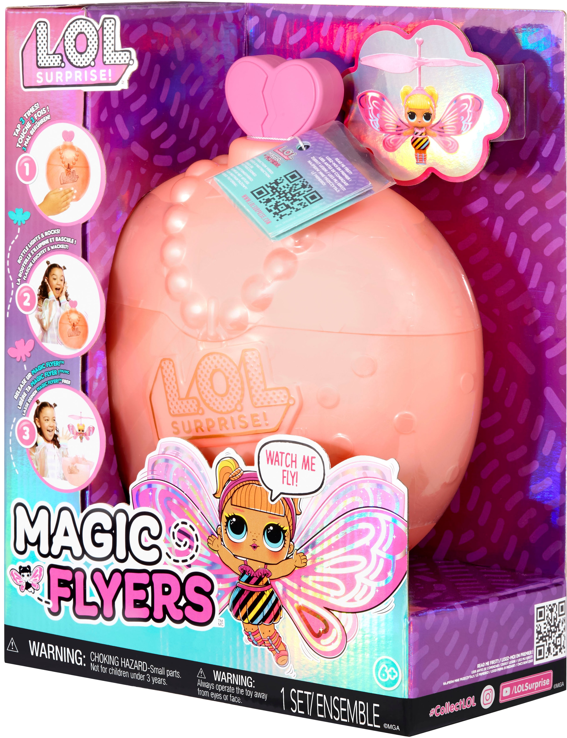 L.O.L. SURPRISE! Minipuppe »Magic Flyers - Flutter Star (Pink Wings)«, mit Licht