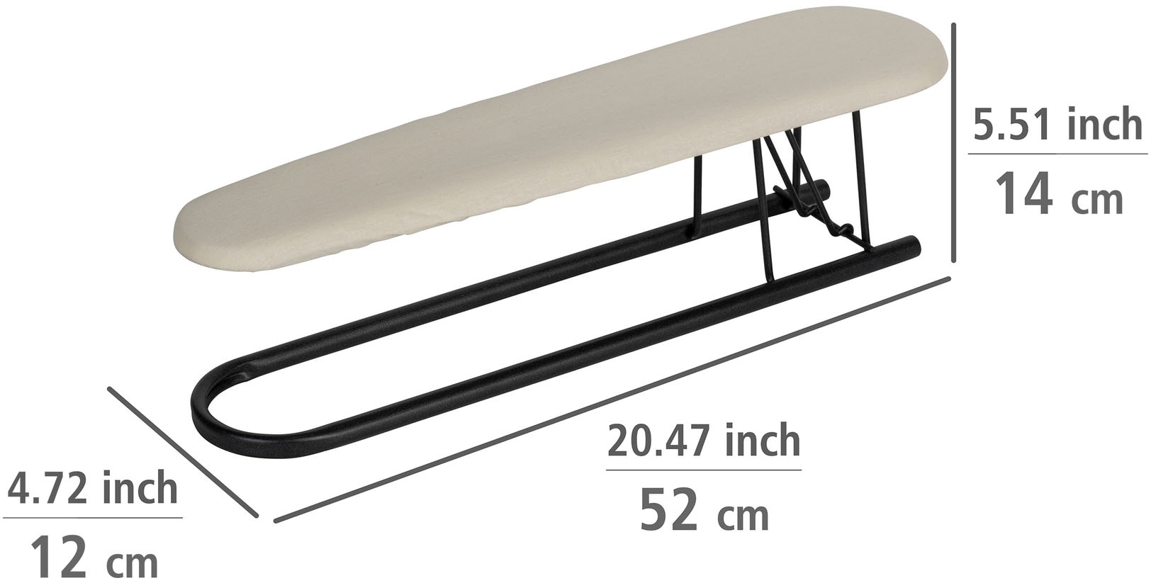 WENKO Ärmelbrett »Modell Leona« Bügelfläche 52 cmx12 cm platzsparend zusammenklappbar, Bezug aus Baumwolle