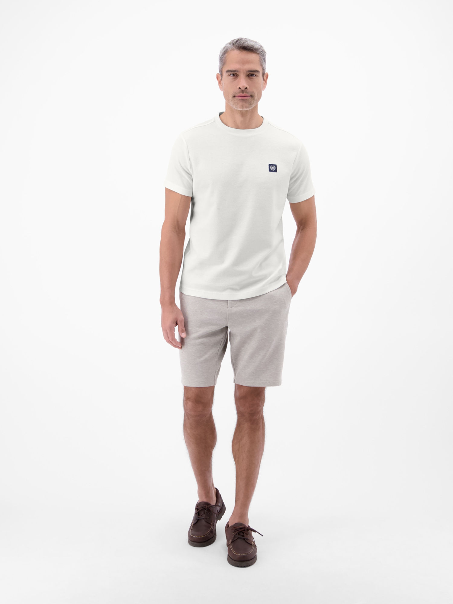 LERROS T-Shirt »T-Shirt mit Waffelstruktur aus 100 % Baumwolle«