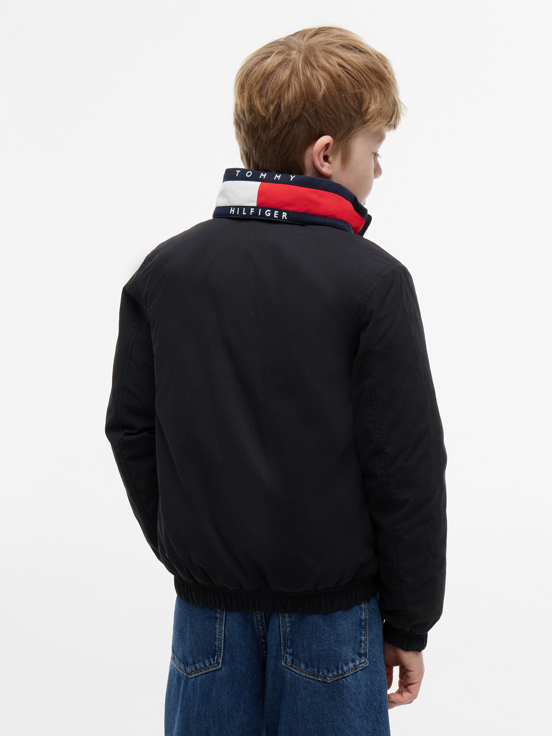 Tommy Hilfiger Blouson mit Kapuze Kapuze im Kragen verstaubar, Regular Fit, Kinder bis 16 Jahre