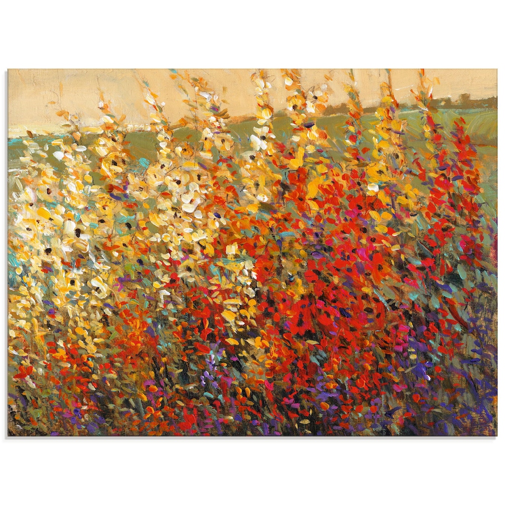 Artland Glasbild »Feld mit Herbstblumen I«, Blumenwiese, (1 St.)