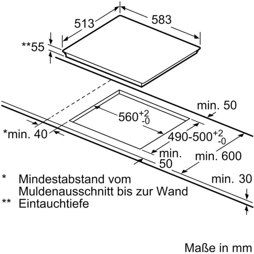 SIEMENS Induktions Herd-Set »PQ521DB0ZM«, iQ500, HE578BBS1, mit Backwagen, Pyrolyse-Selbstreinigung