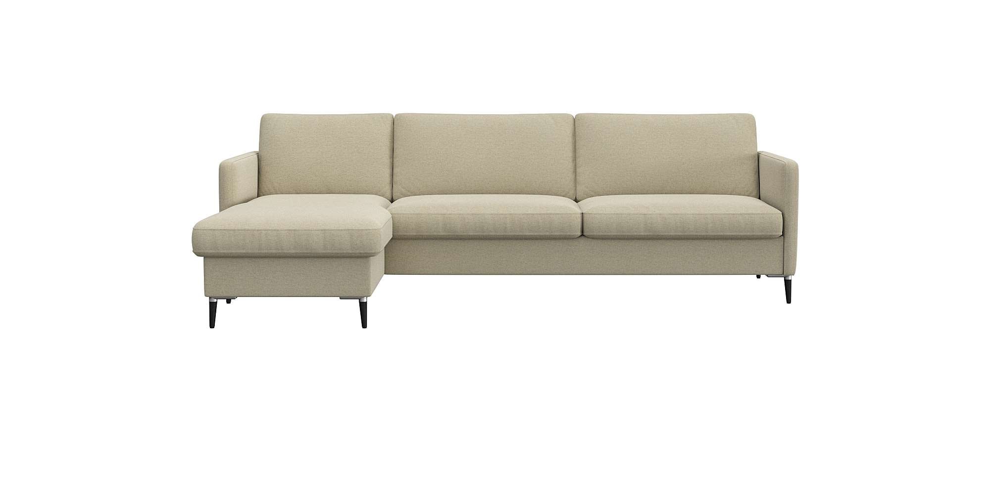 FLEXLUX Ecksofa »Fiore, L-Form« schmale Armlehnen, Kaltschaum, Füße Alu+schwarz
