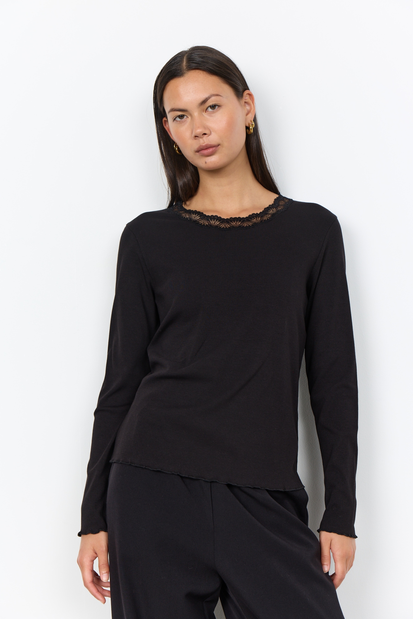 soyaconcept Langarmshirt »SC-CHANILLA 5« Baumwollmischung, Spitze