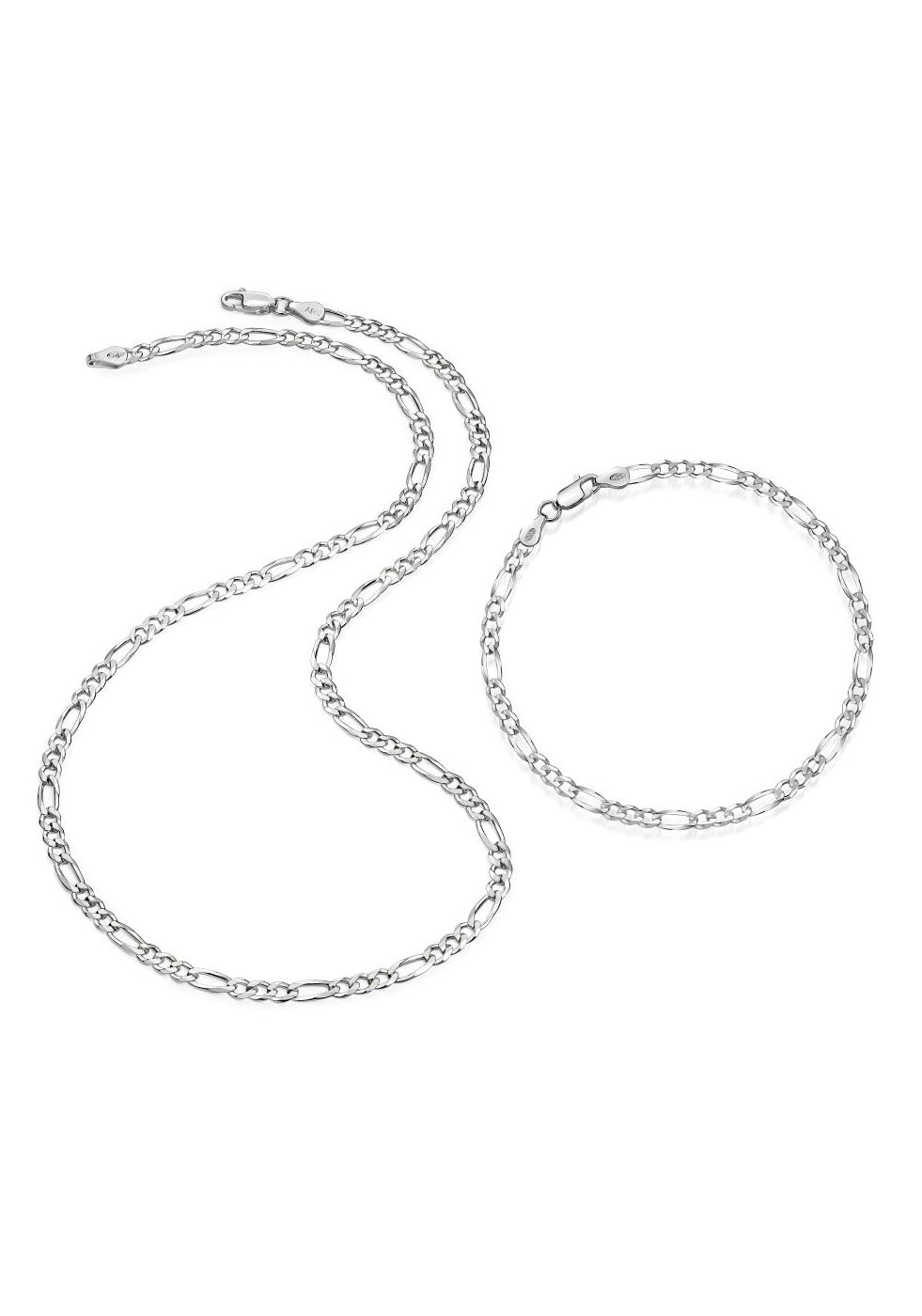 Online Schmuck 925 (Set, Halskette Armkette »Multipack Silber Shop OTTO 2 Geschenk Figarokette«, Firetti im tlg.) Schmuckset