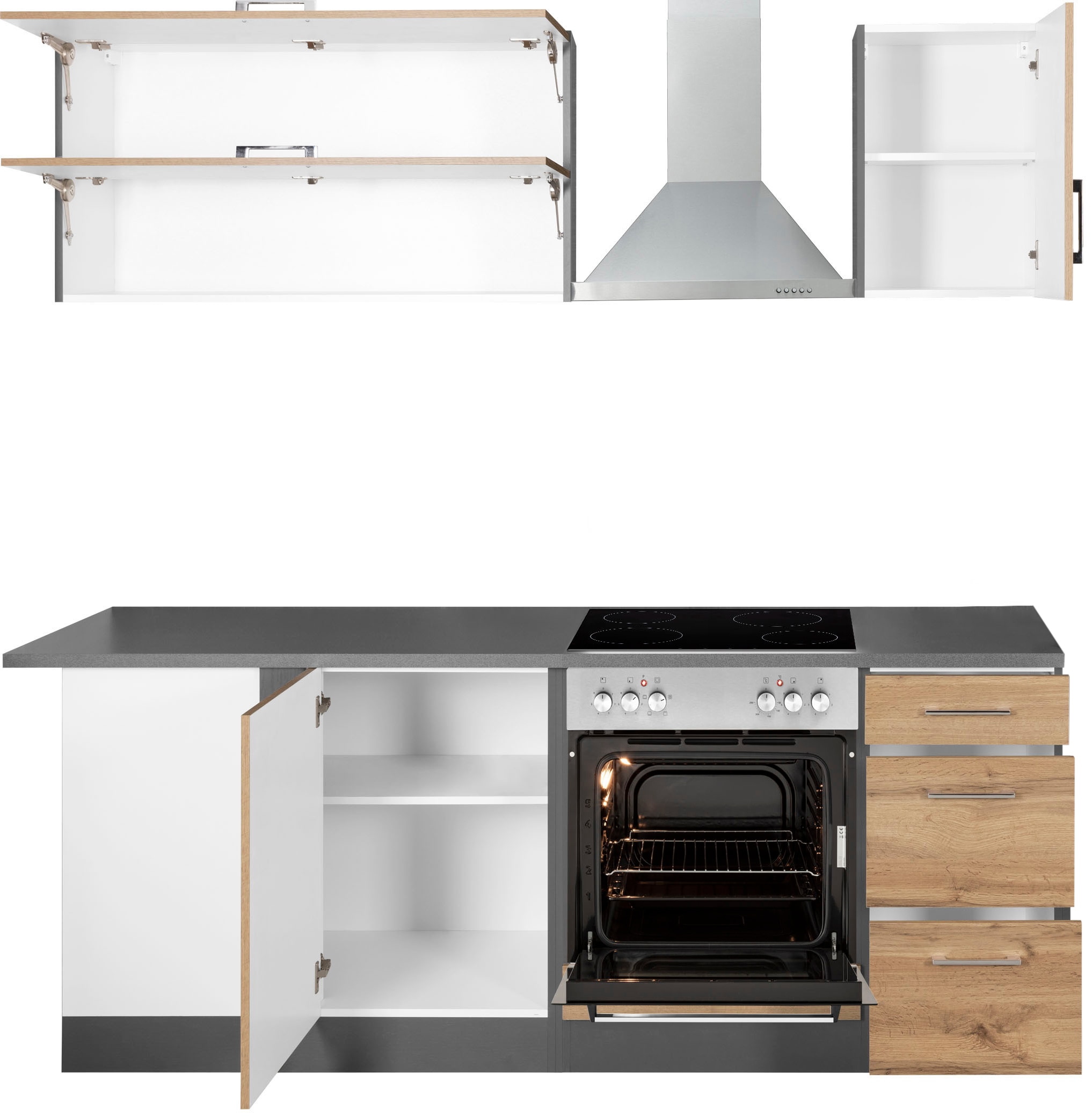 KOCHSTATION Winkelküche »KS-Colmar« ohne E-Geräte, Stellbreite 210/210 cm