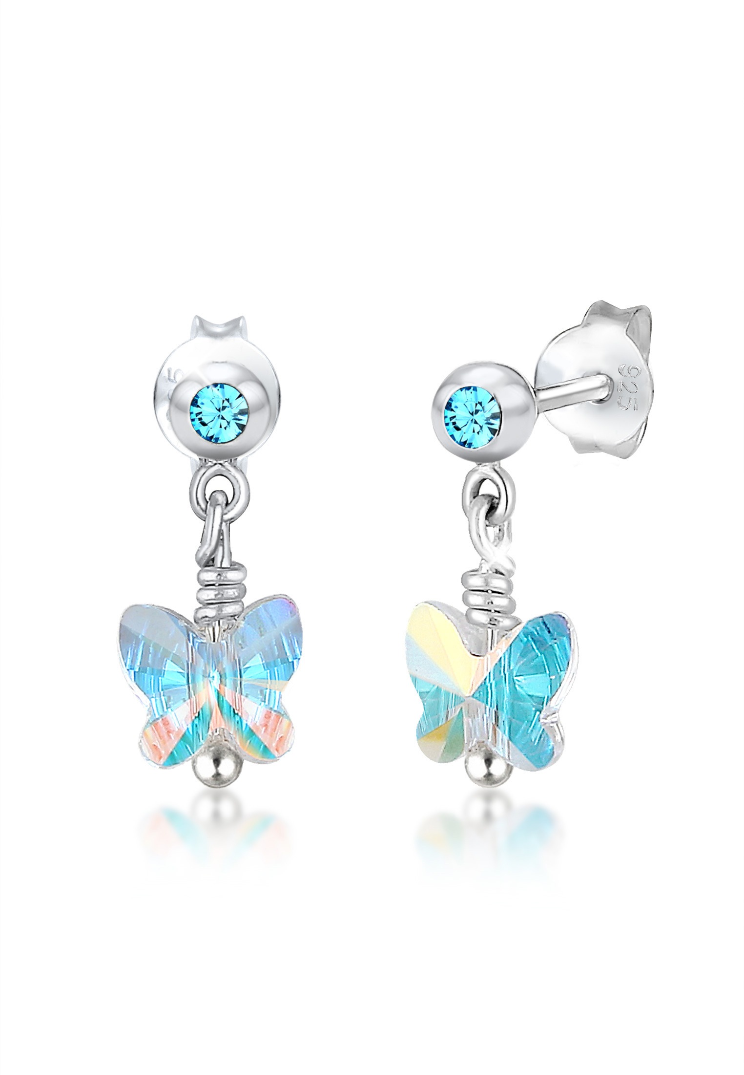 Elli Paar Ohrstecker »Kinder Schmetterling Kristall 925 Silber«