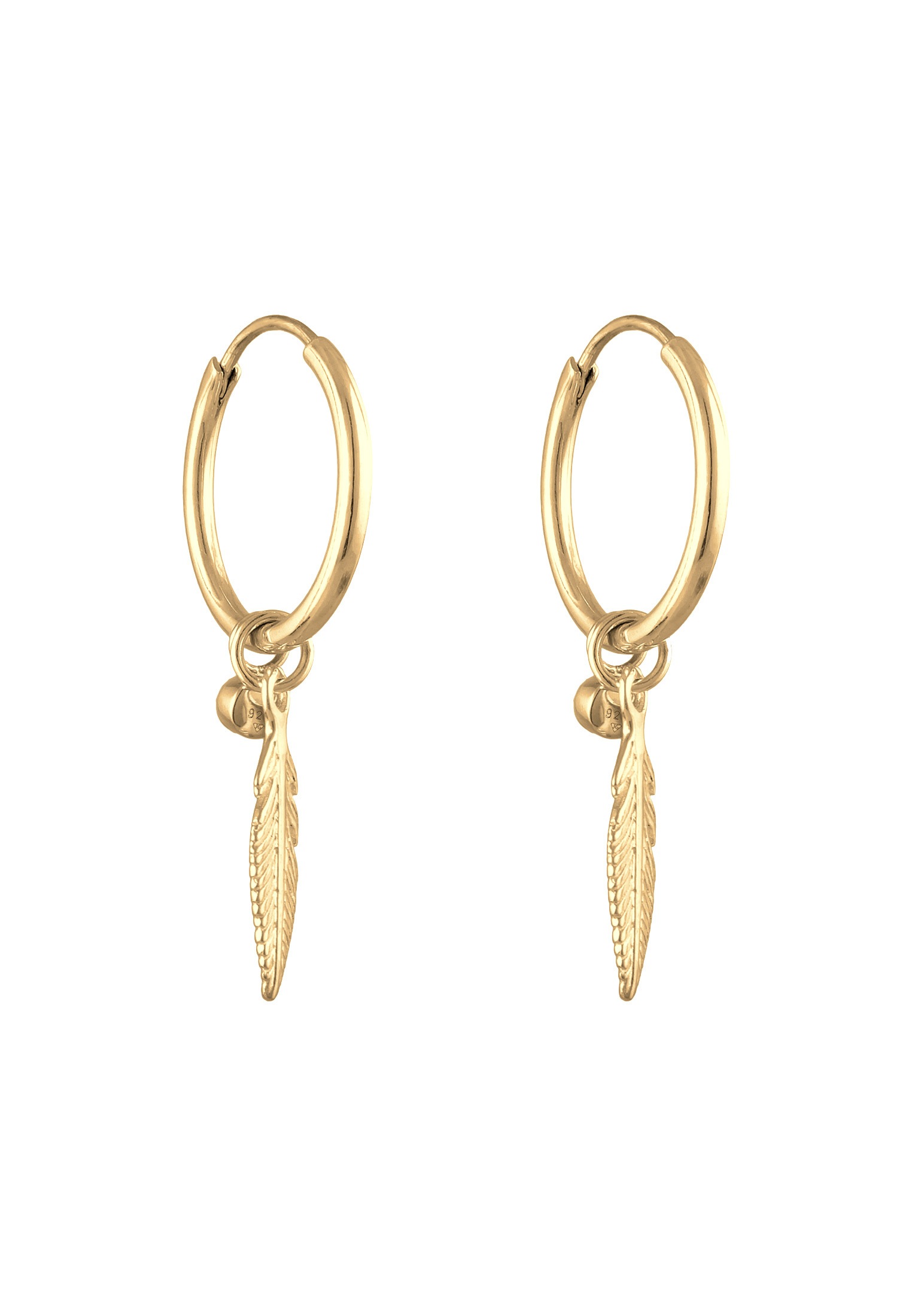 Elli Paar Creolen »Ohrringe Creole Feder Einhänger 925 Silber, mit Kristallen von Swarovski®«