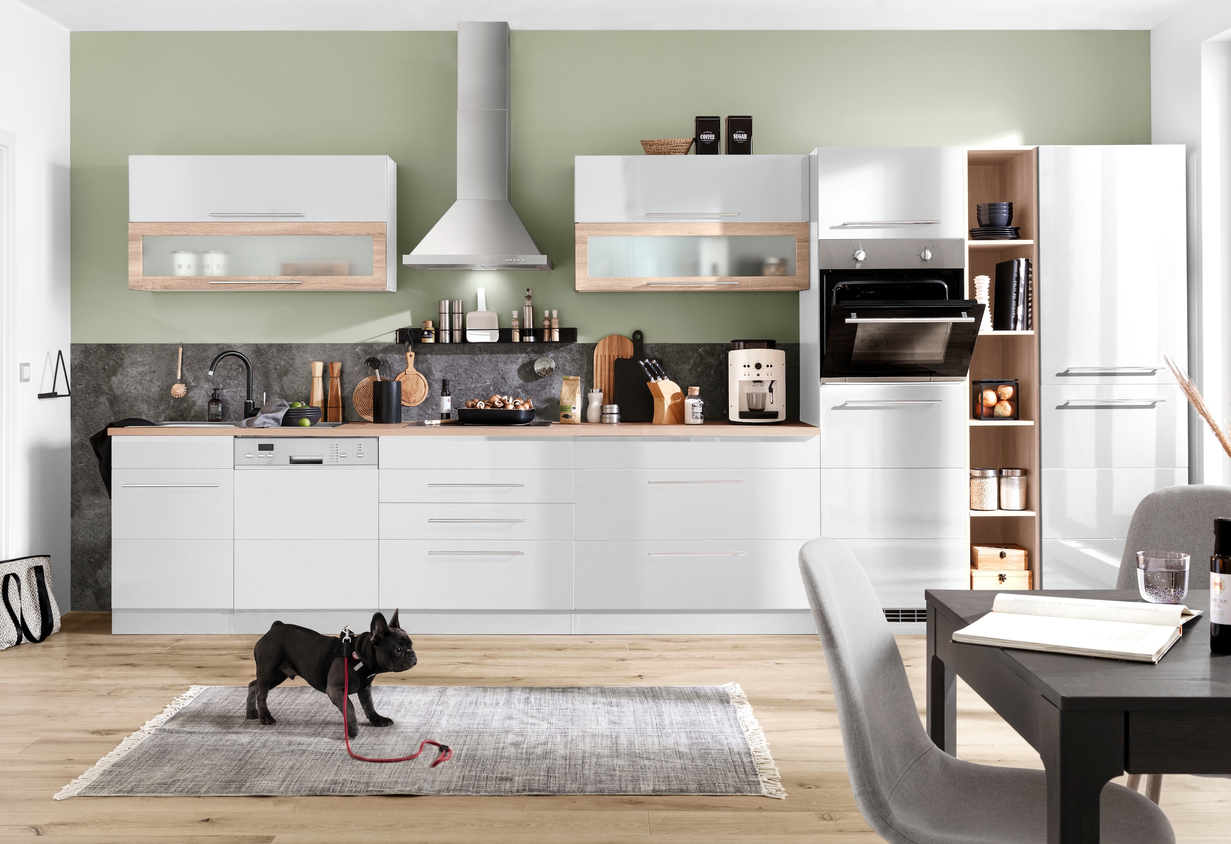 KOCHSTATION Küchenzeile »KS-Wien« Breite 440 cm, wahlweise mit E-Geräten und Induktion