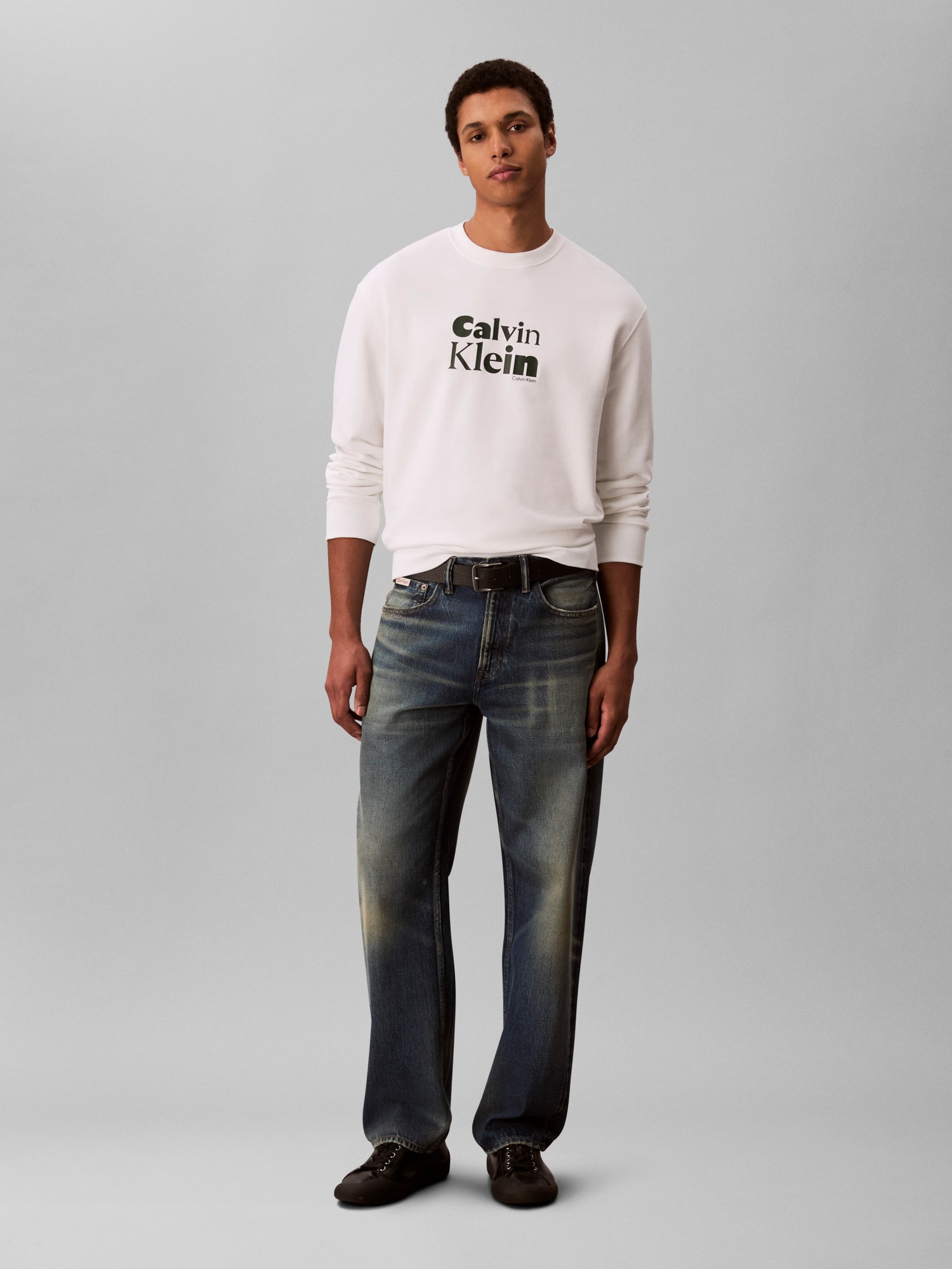 Calvin Klein Sweatshirt »LS EU 350TERRY CALVIN BOLD GRAPH«, Rundhalsausschnitt, regular fit