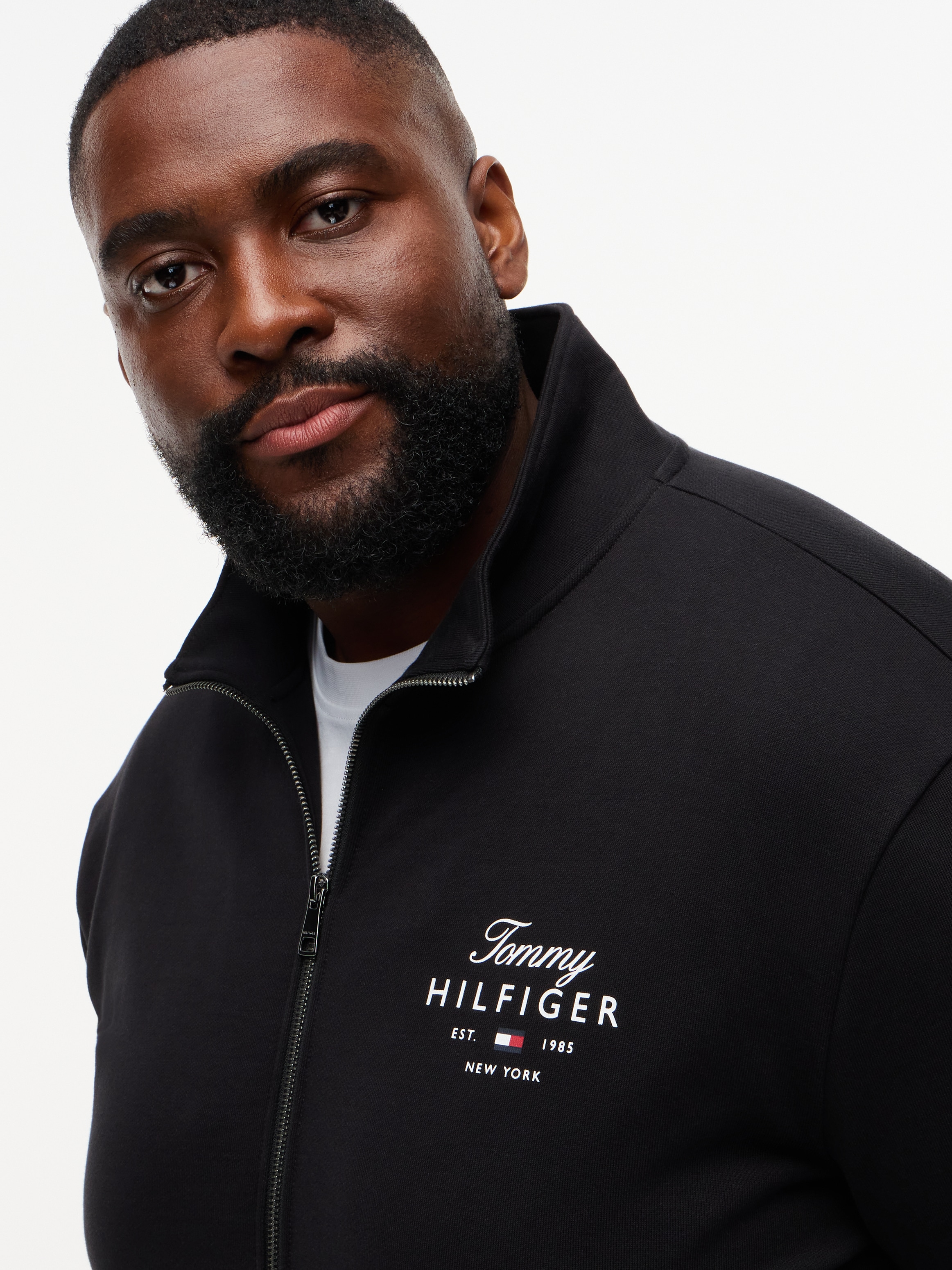 Tommy Hilfiger Big & Tall Sweatjacke »BT-SCRIPT STACK STAND COLLAR« Große Größen