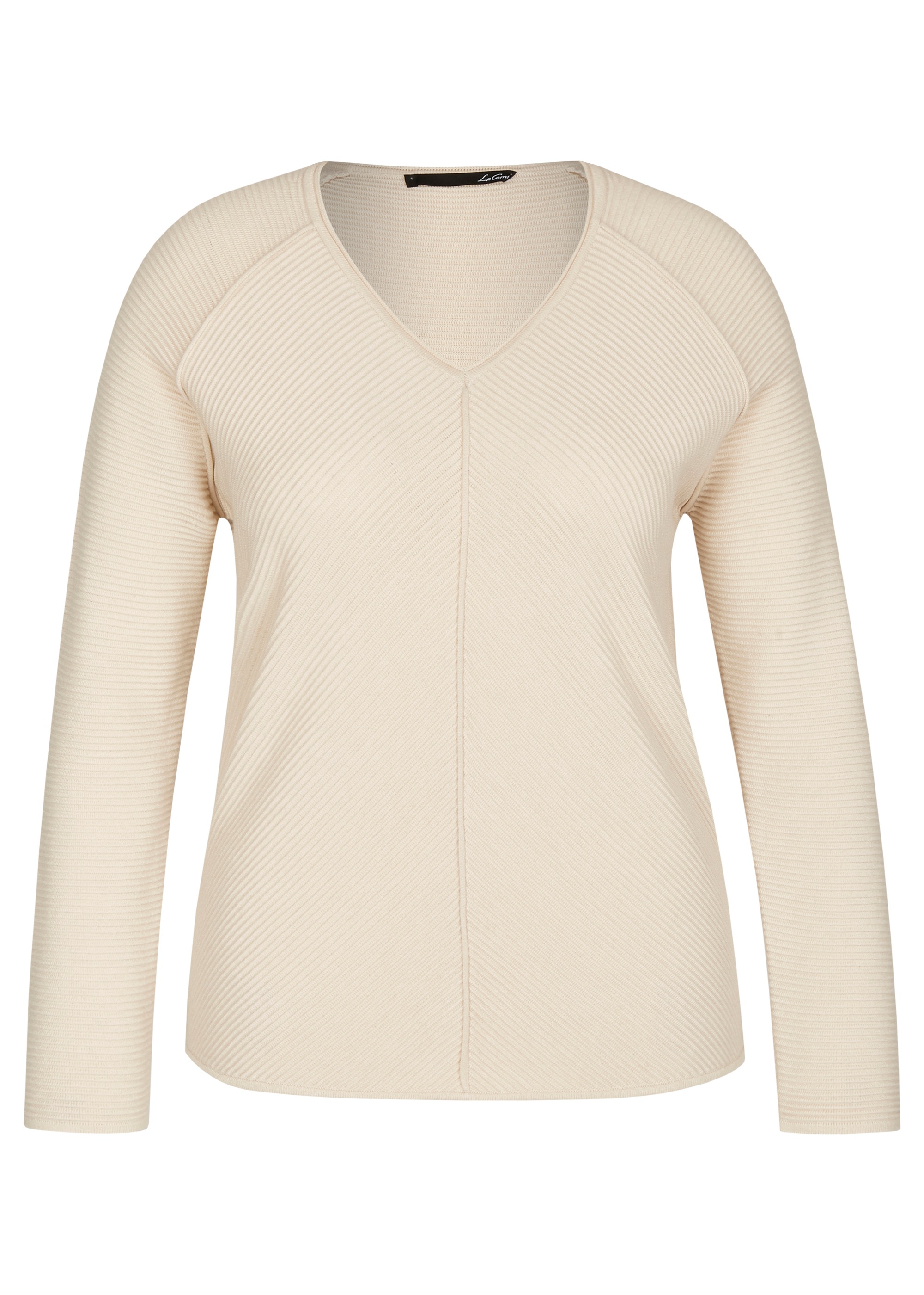 LeComte V-Ausschnitt-Pullover, mit Raglan-Ärmeln und Rippstrick