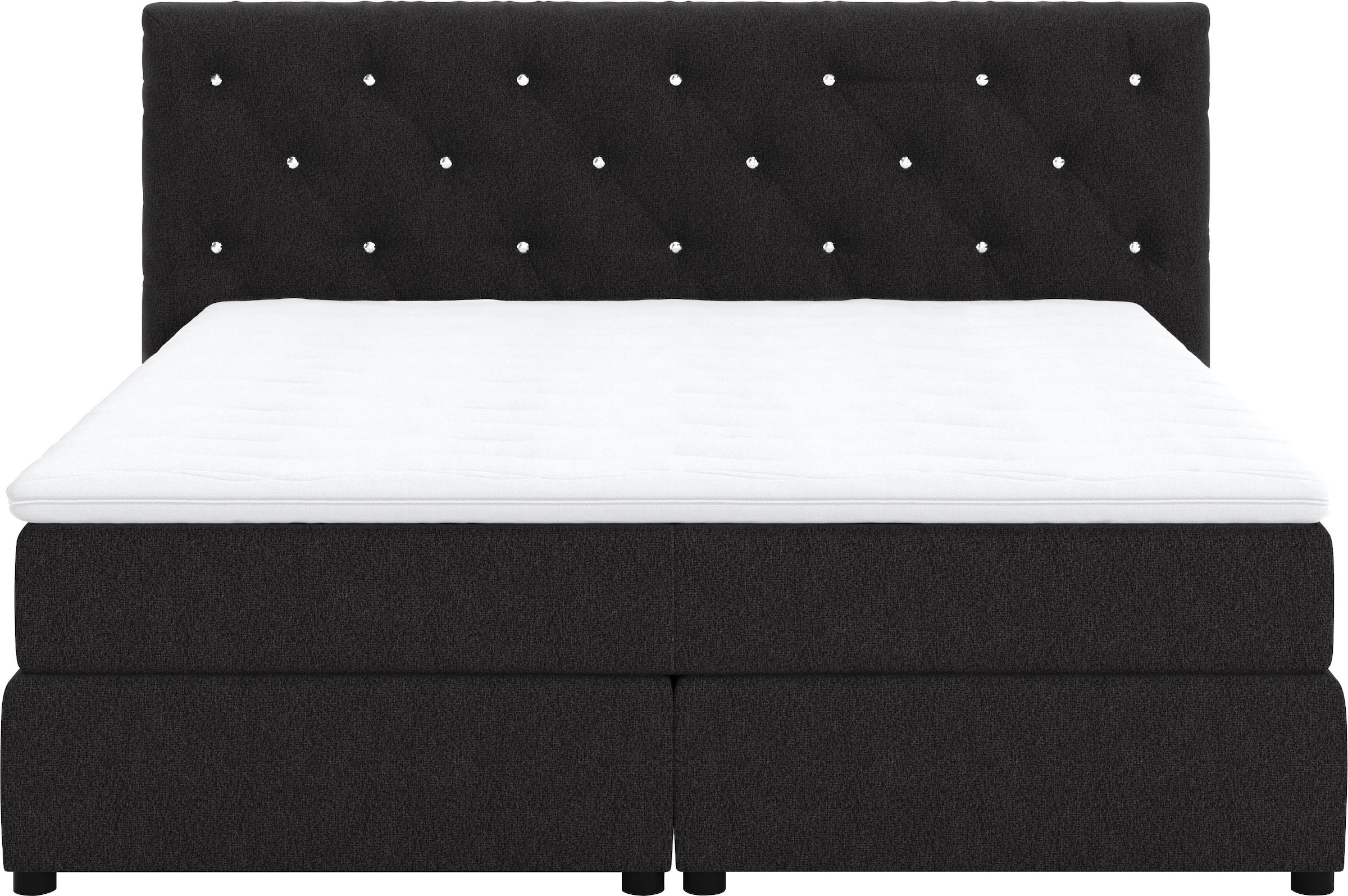 COTTA Boxspringbett »Castle«, mit Strasssteinen im Kopfteil, inkl. Topper