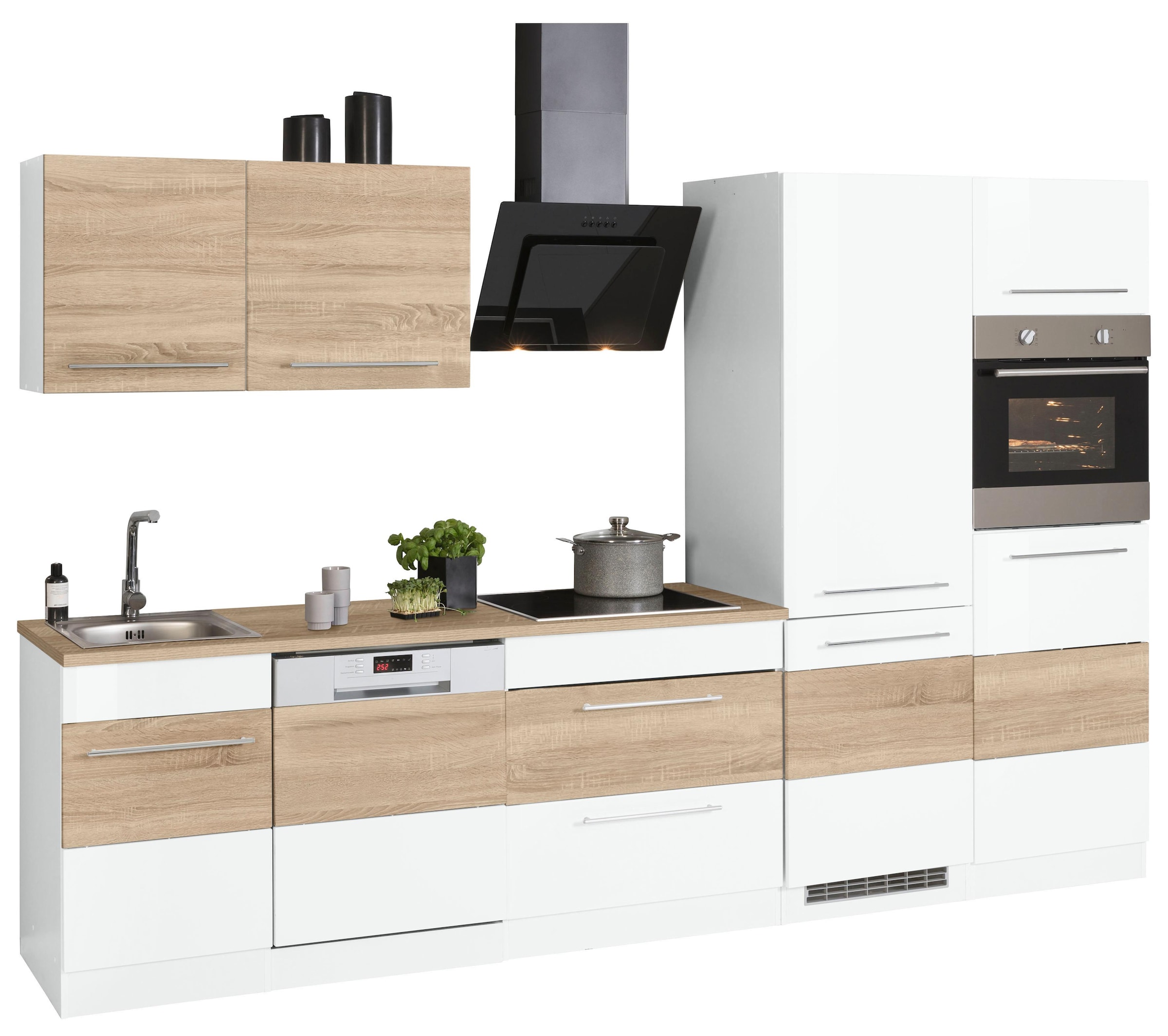 KOCHSTATION Küchenzeile »KS-Trient« Breite 310 cm, wahlweise mit E-Geräten, mit Arbeitsplatte