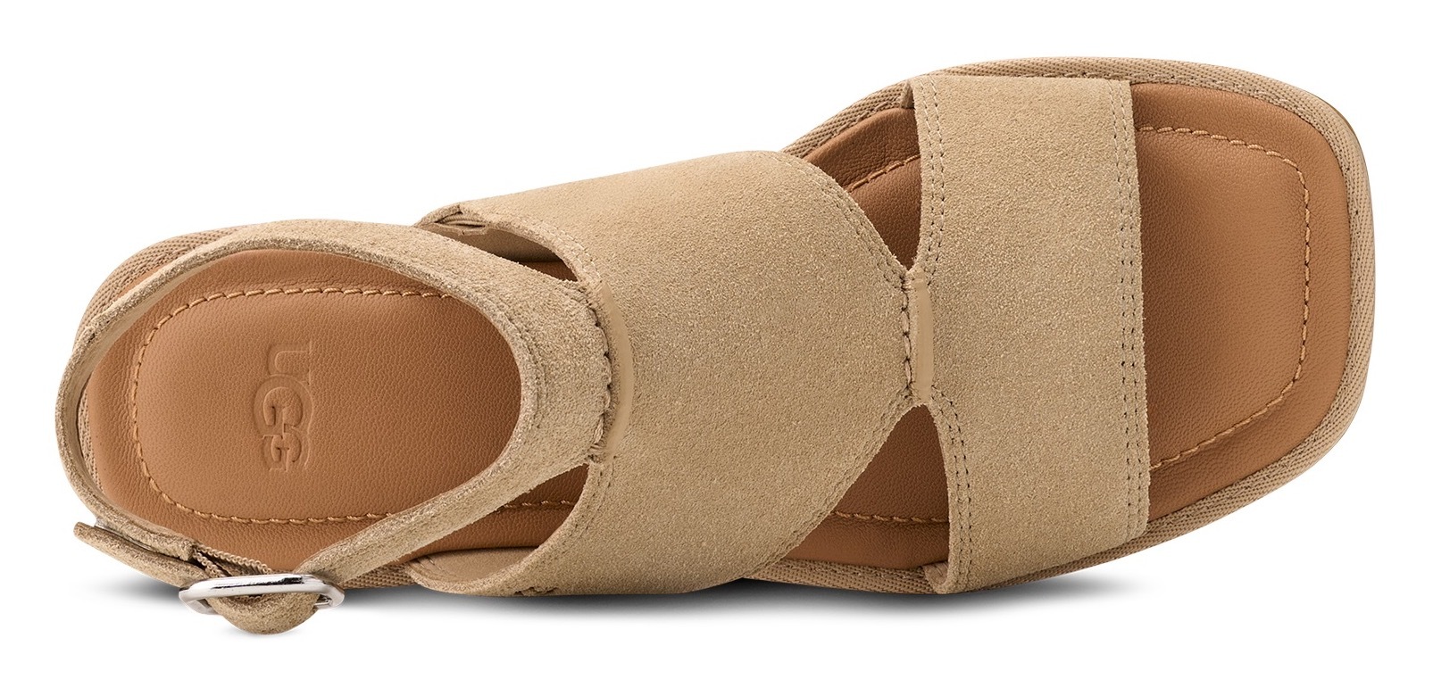 UGG Sandale »DELRAY«, Flats, Riemchensandale mit Fußbett Memory-Schaum