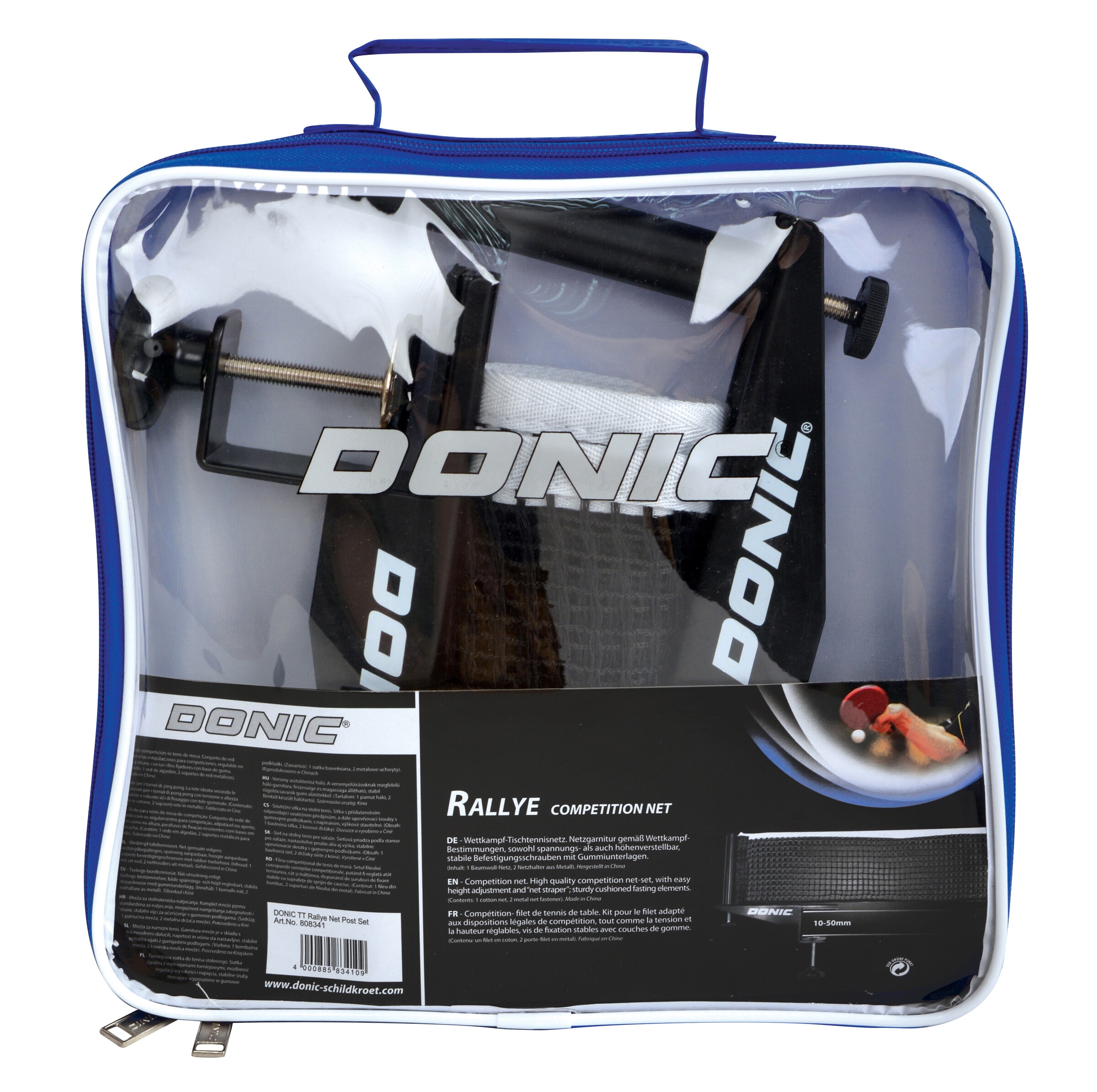 Donic-Schildkröt Tischtennisnetz »Donic Tischtennis Netzgarnitur Ralley (Wettkampfnetz)«, gemäß ITTF Bestimmungen, Für Platten bis 4,5 cm Stärke