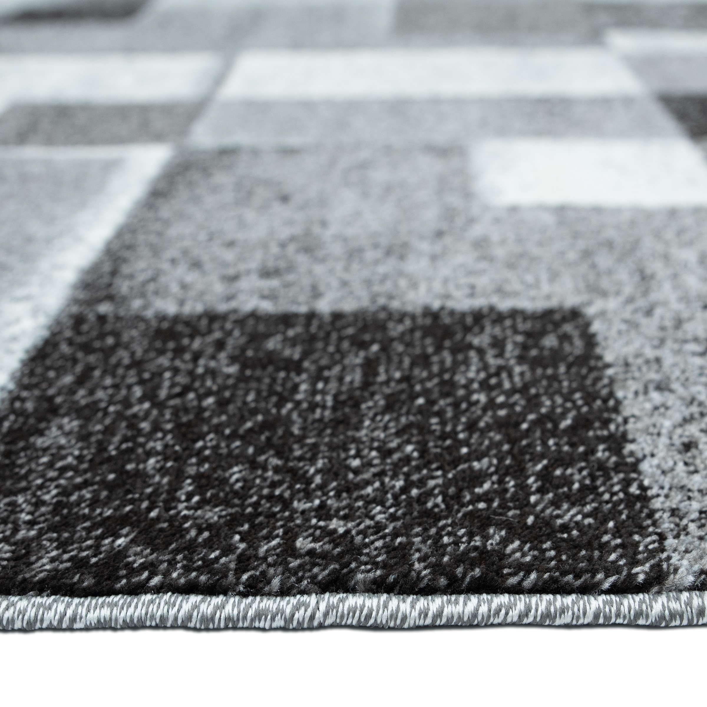 OTTO home Teppich »Corine« rechteckig 9 mm Höhe mit besonders weichem Flor, Kurzflor, modernes Karo-Design,