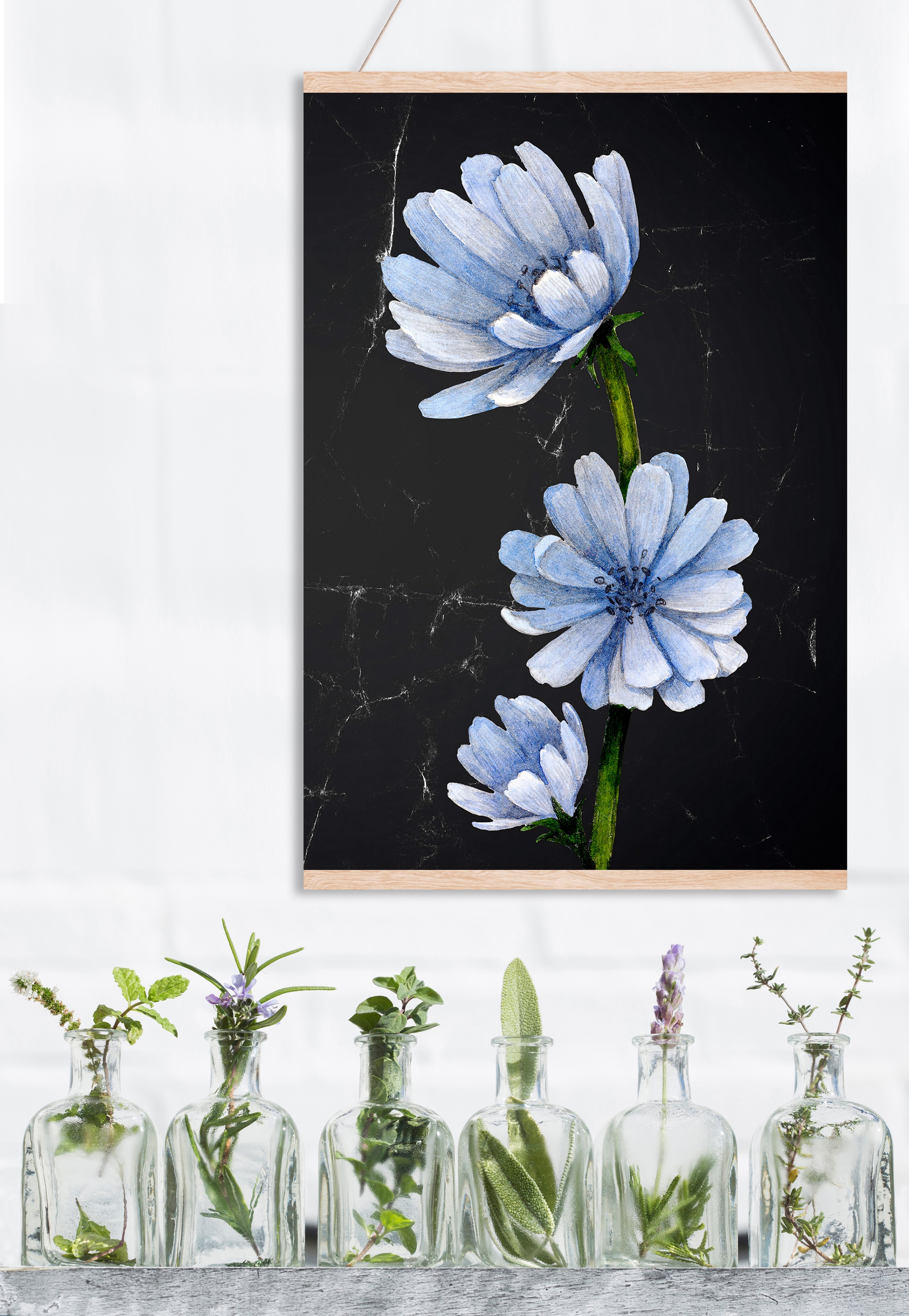 queence Leinwandbild »Blaue Blüte«, cm 50x70 online bei OTTO