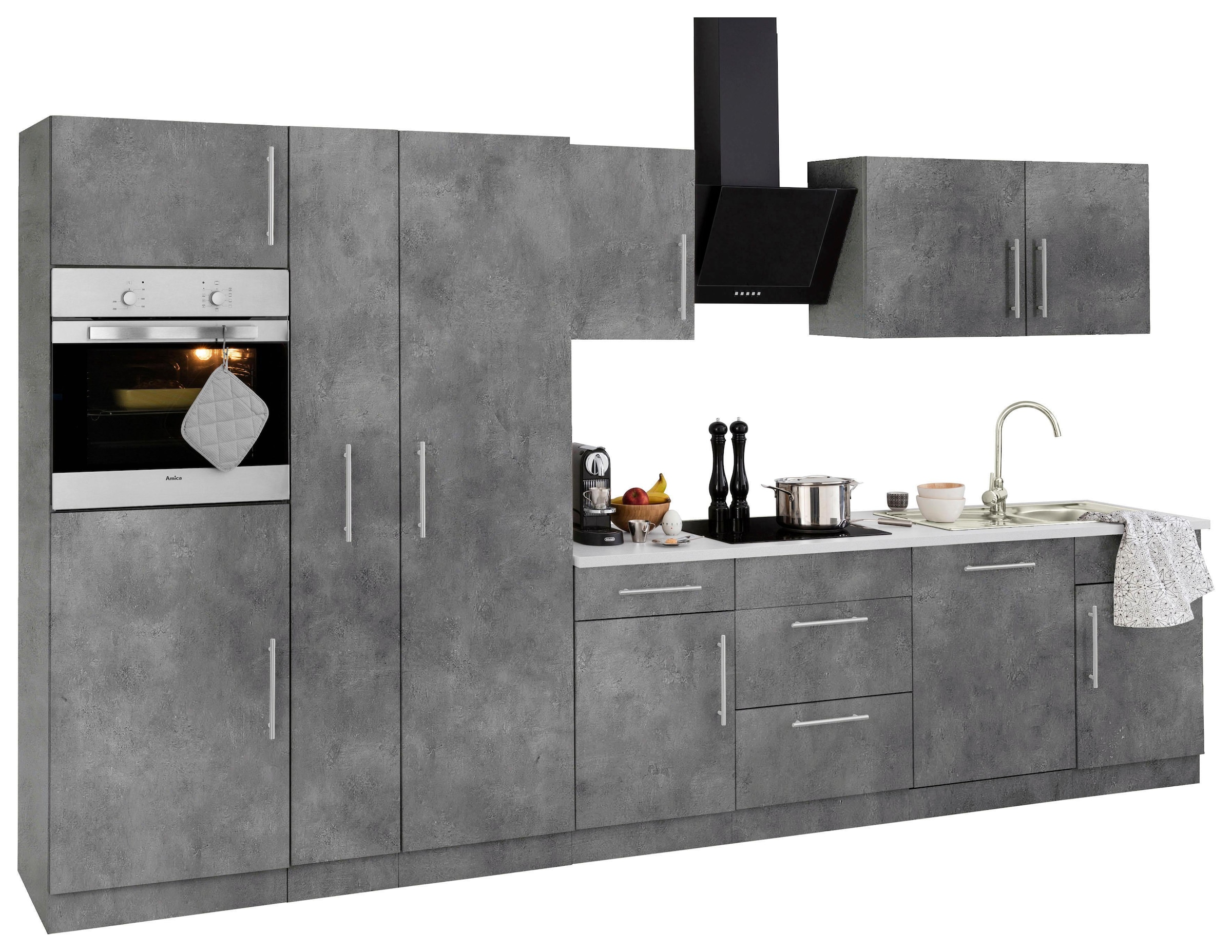 wiho Küchen Küchenzeile »Cali«, mit E-Geräten, Breite 360 cm mit  Metallgriffen online bei OTTO