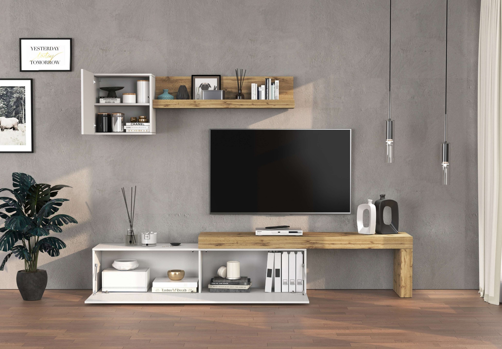 OTTO home TV-Wand »Chronos TV-Set, Wohnwand – Elemente frei platzierbar, Made in Italy« Set, 3-er set, 3 Stk. tlg.