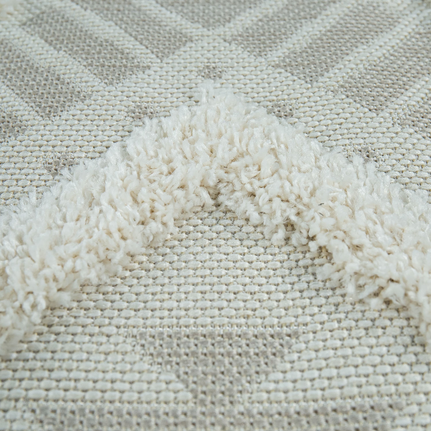 Paco Home Teppich »Eupen 471«, rechteckig, 22 mm Höhe, Hoch-Tief-Struktur, Rauten Muster, In- und Outdoor geeignet