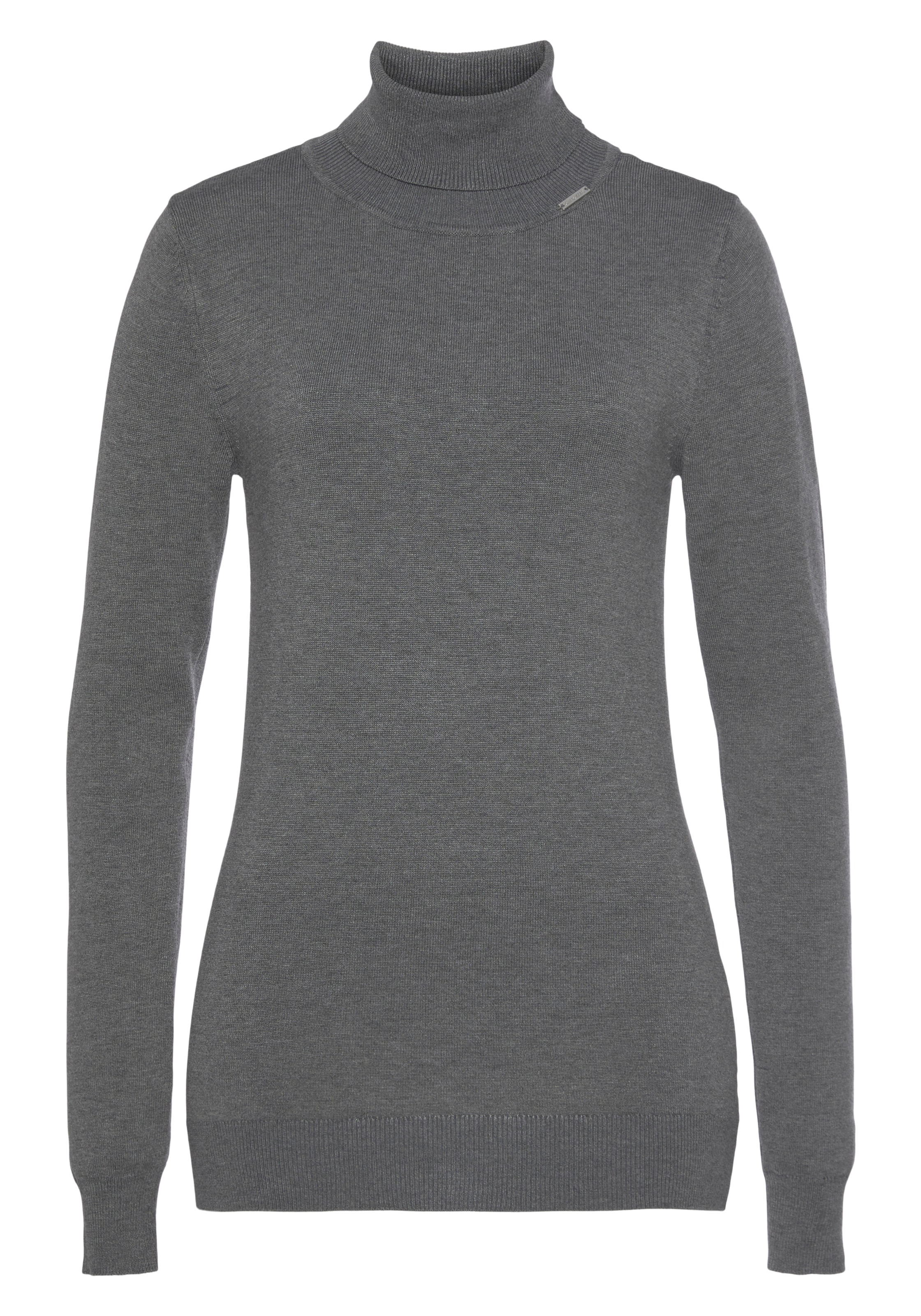 Bruno Banani Rollkragenpullover, mit Metalllogo