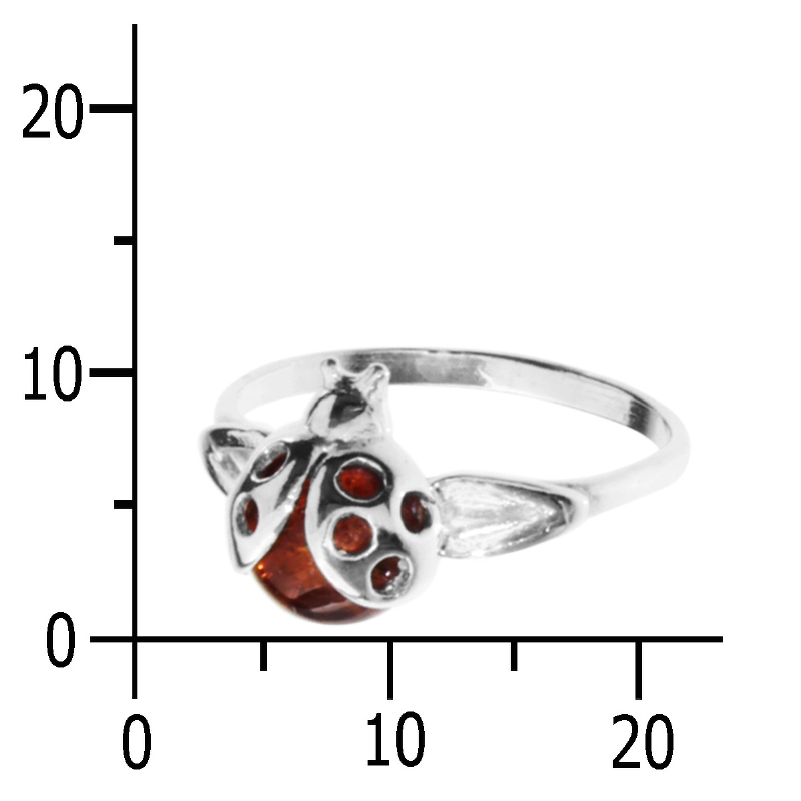 OSTSEE-SCHMUCK Fingerring »- Marienkäfer - Silber 925/000 - Bernstein«