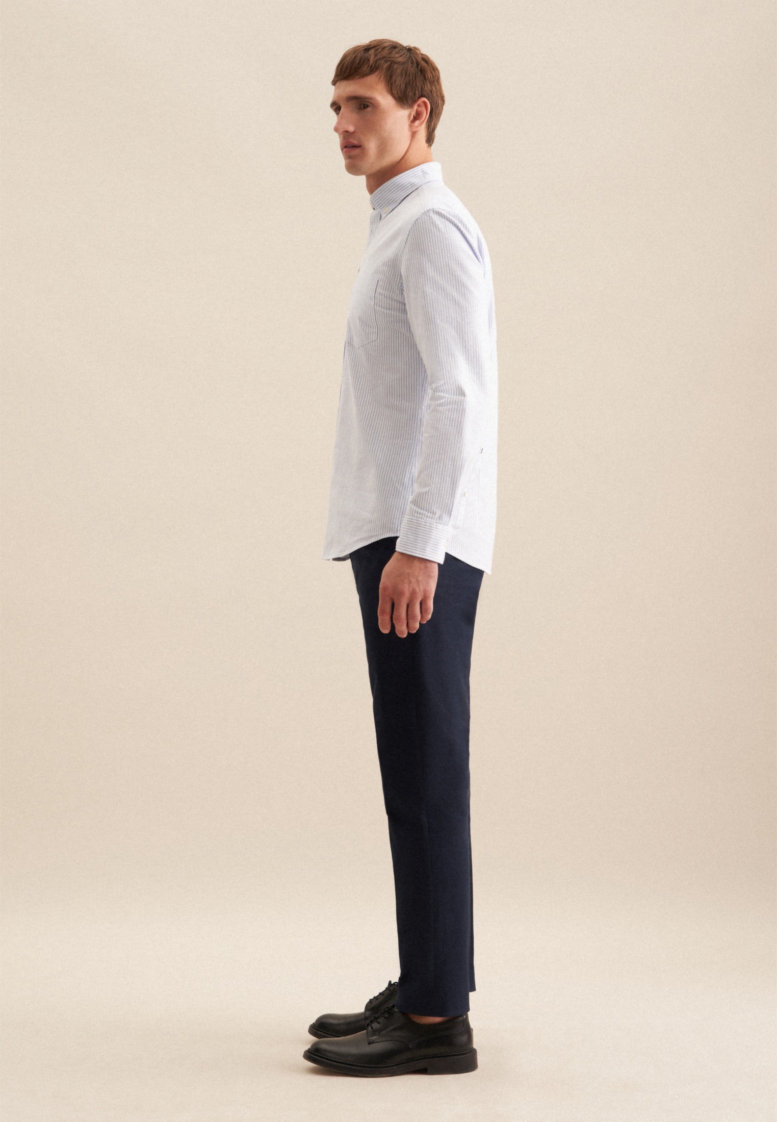 seidensticker Businesshemd, Slim 1/1 Button-Down-Kragen Gestreift