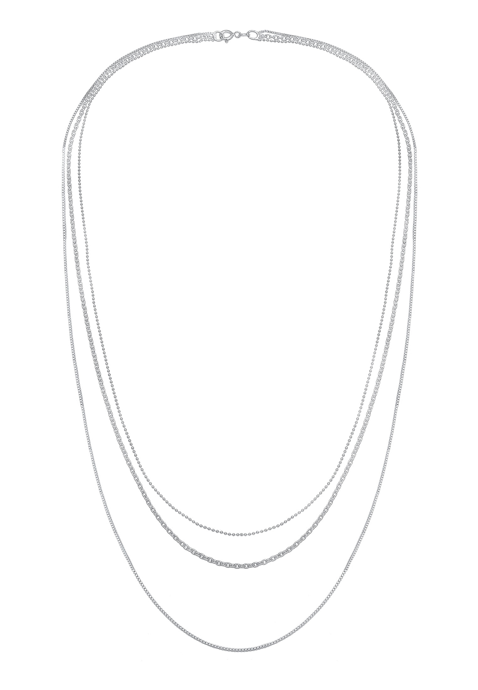 Elli Silberkette »Halskette Basic Layer Lagen Look Trend Blogger 925 Silber«