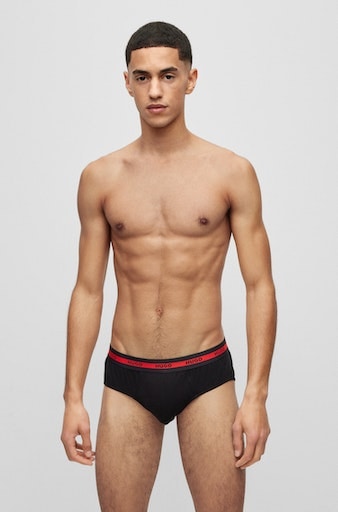 HUGO Underwear Slip, (Packung, 3 St., Im Dreierpack), mit Kontraststreifen und Logoschriftzügen auf dem Bund