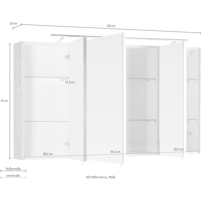 MARLIN Spiegelschrank »3040«, Breite 120 cm bestellen online bei OTTO