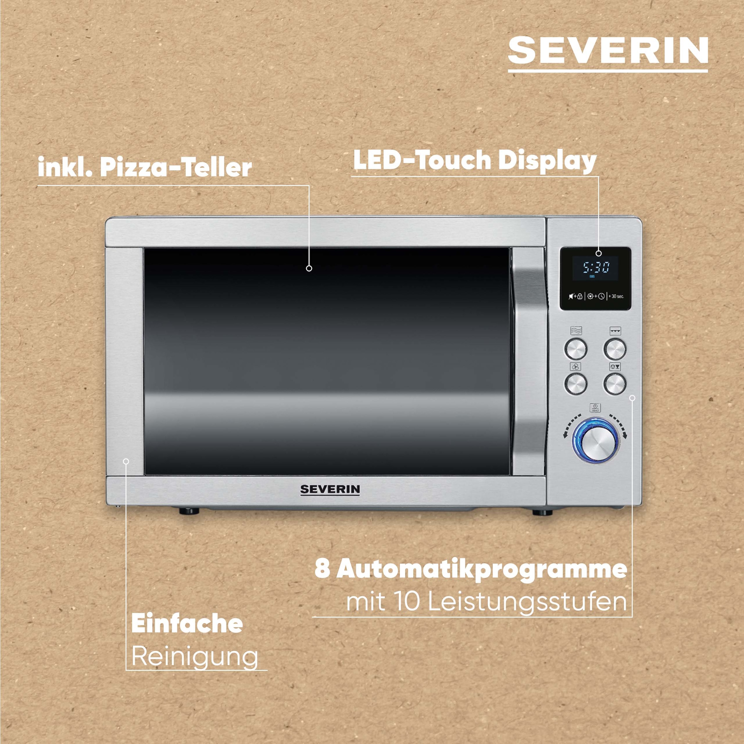 Severin Mikrowelle »MW 7774« Grill | Heißluft | Mikrowelle mit Grill- und Heißluftfunktion 3-in-1