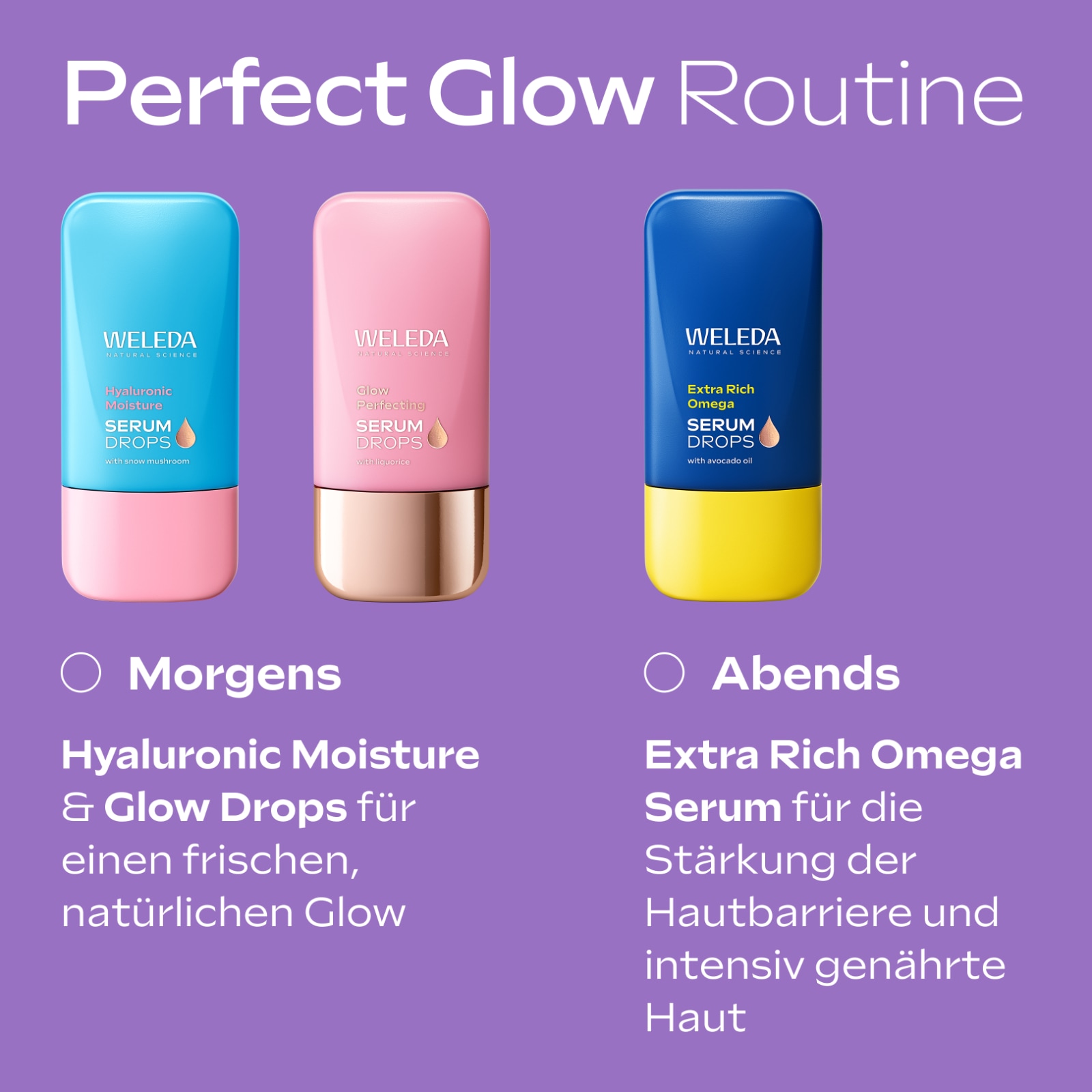 WELEDA Gesichtsserum »Hyaluronic Moisture Serum Drops« Intensive Feuchtigkeit, frischer Glow für gepflegte, pralle Haut
